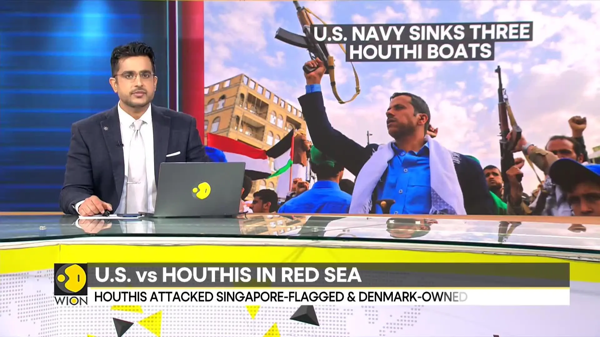 U.S. warship shoots down drone, missile fired by Houthis