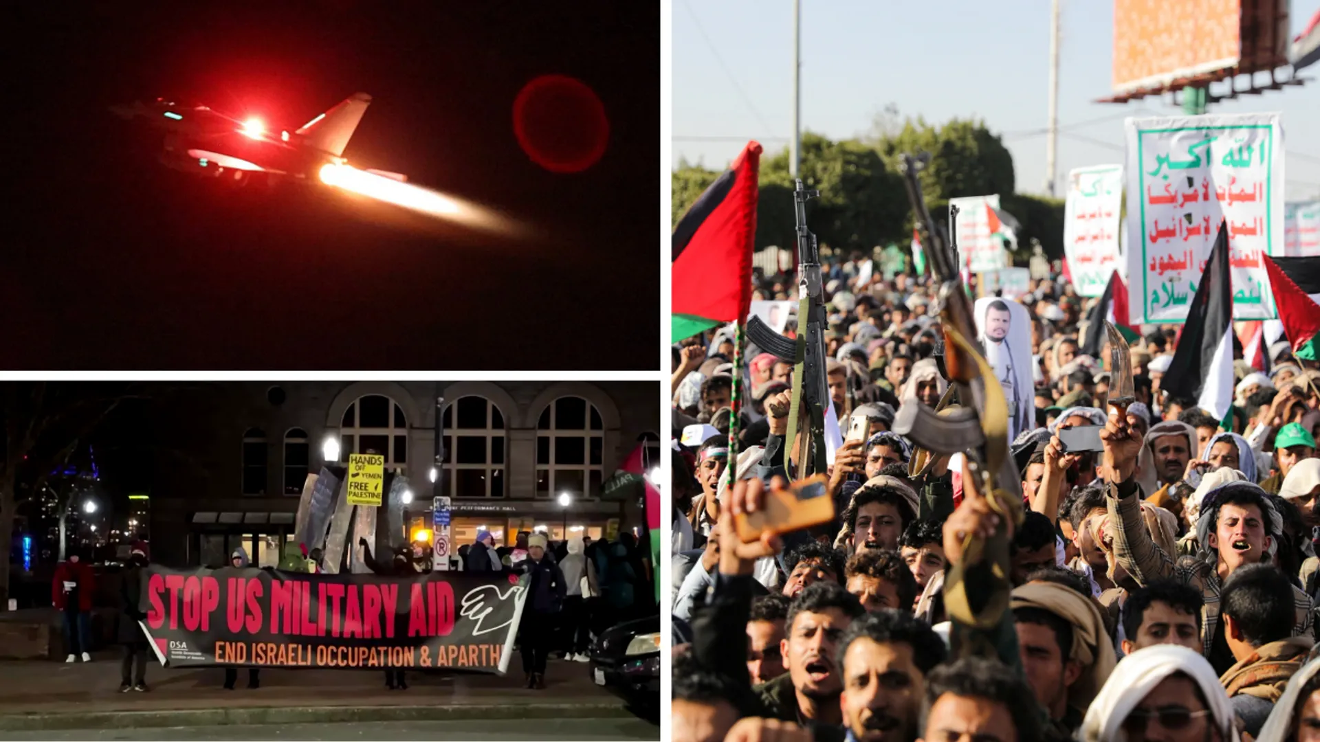 In pics | US-UK strikes against Houthis spark massive protests across Yemen