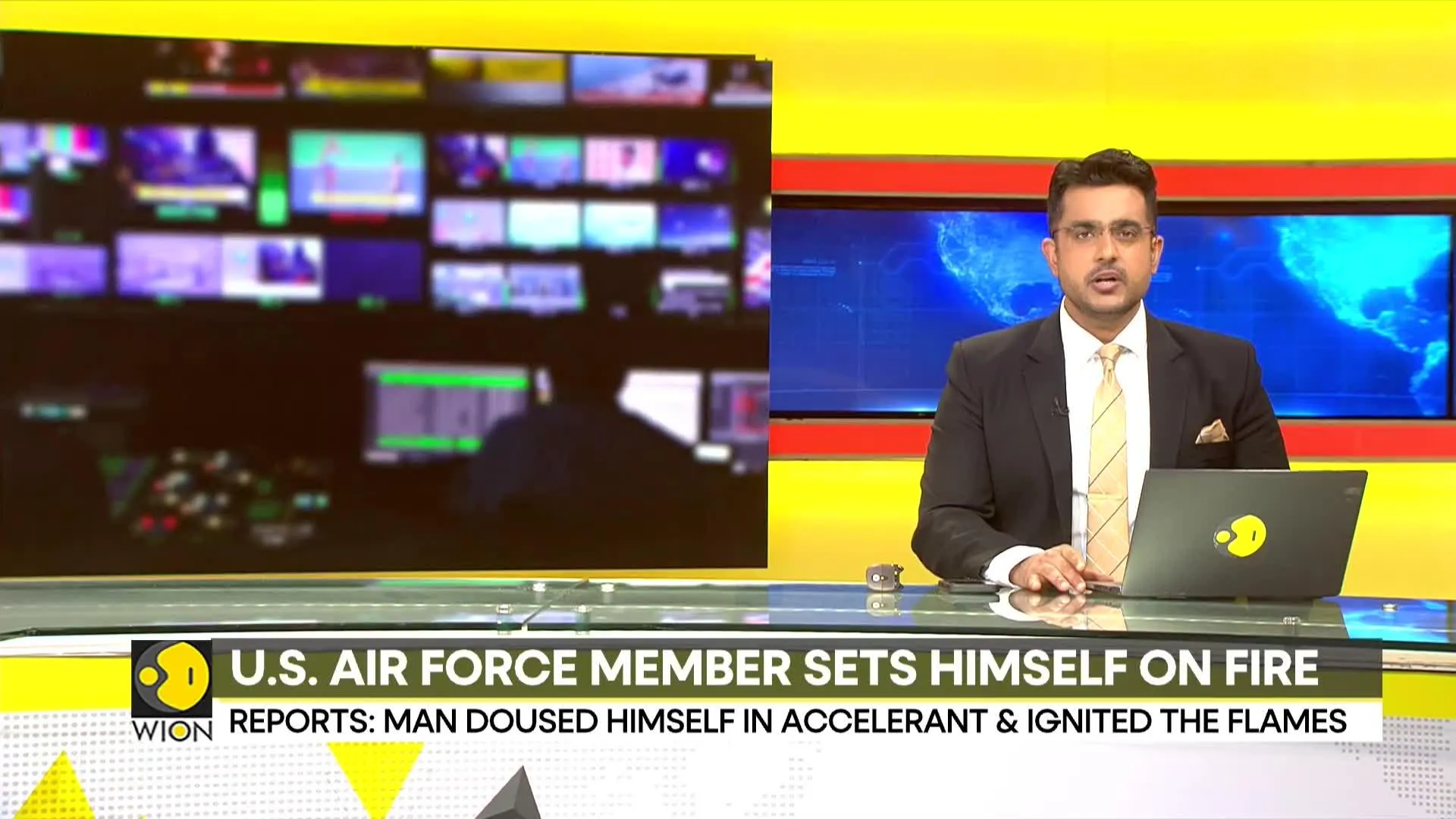 US air force member sets himself on fire outside Israel Embassy in Washington