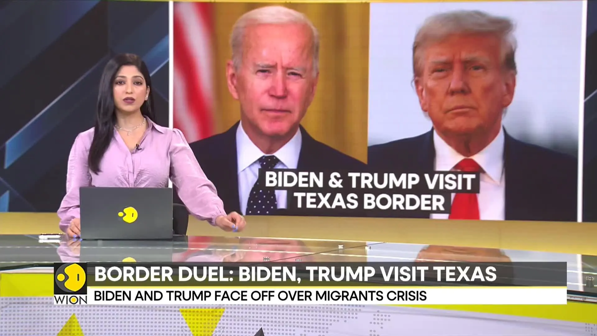 US President and ex-President visit US-Mexico border