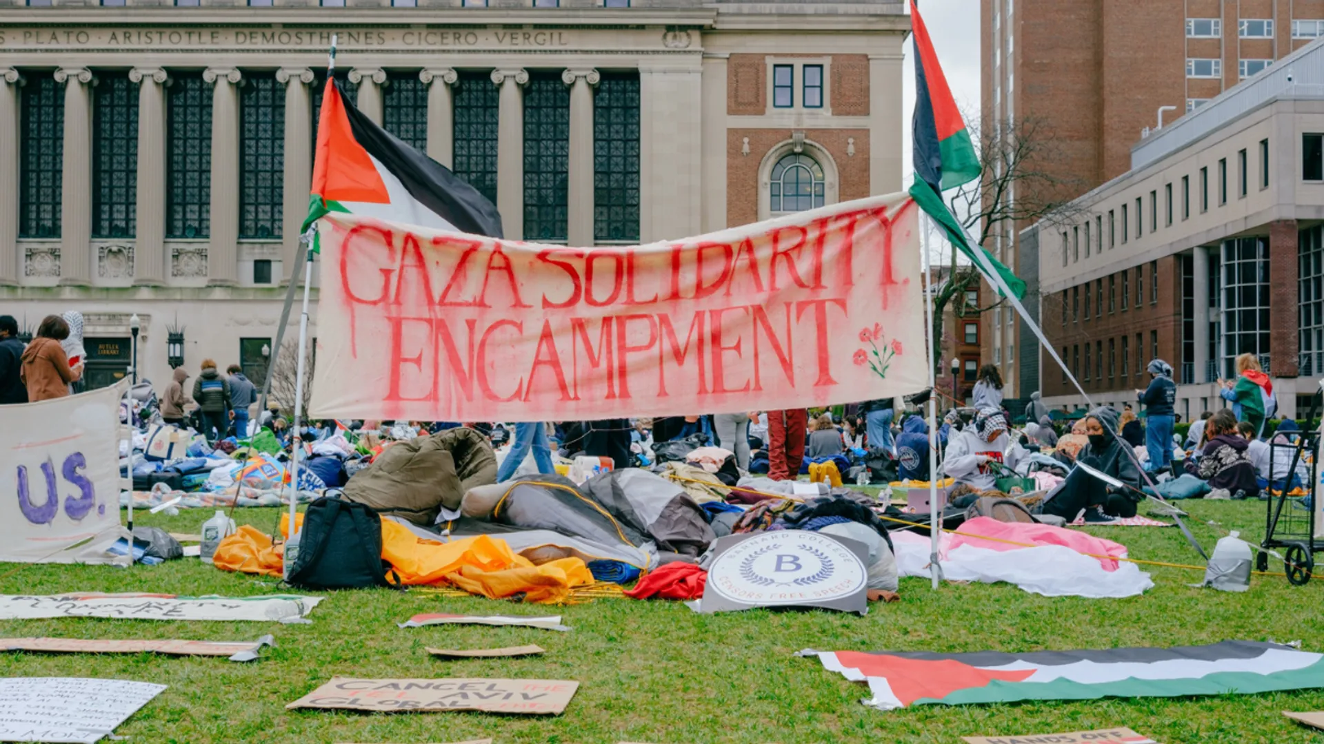 Pro-Palestinian protesters barred from reaching Met Gala; burn American flag, vandalise WWI memorial