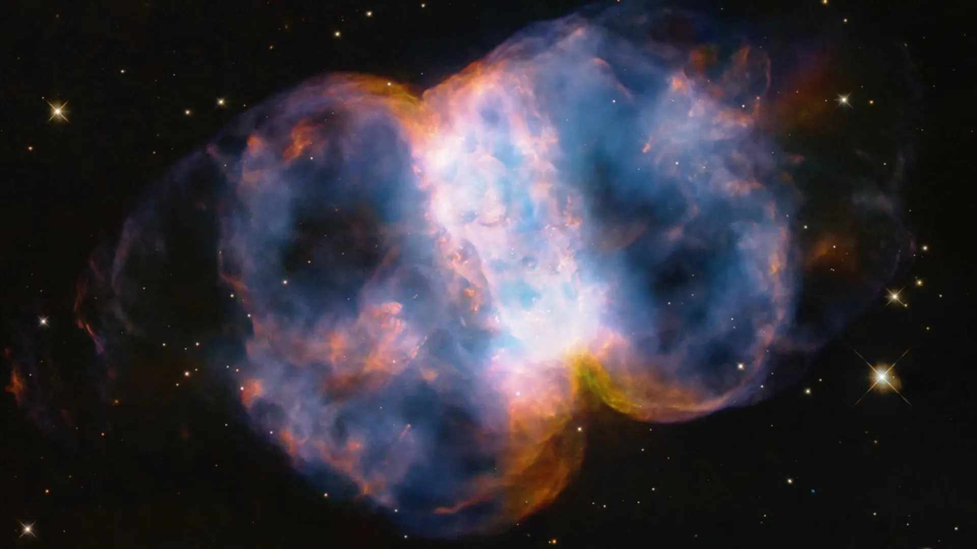 NASA marks 34th anniversary of Hubble Space Telescope by unveiling stunning images of Dumbbell Nebula