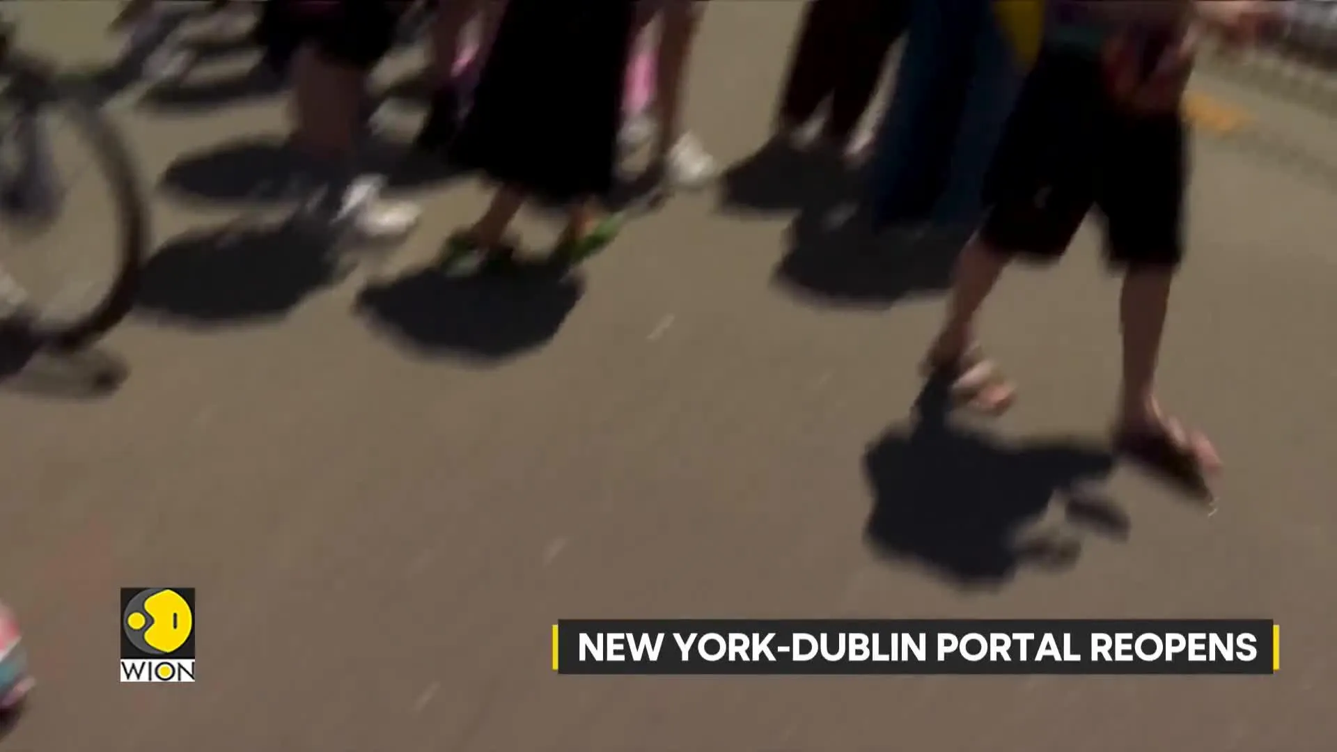 New York-Dublin portal reopens with video link once again connecting passerby