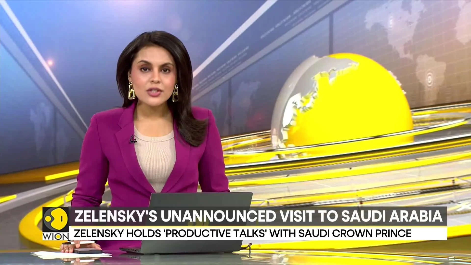 Zelensky lands in Saudi Arabia for an unannounced visit; holds talks with Saudi Crown Prince