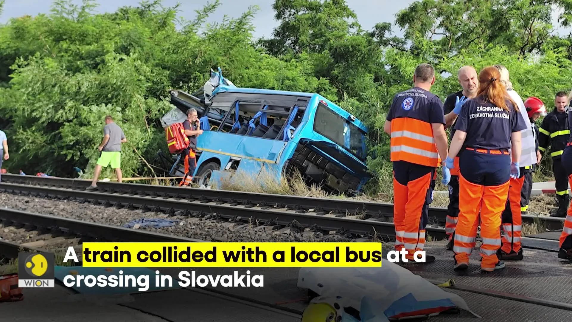 At least Seven die in train collision with bus in Slovakia