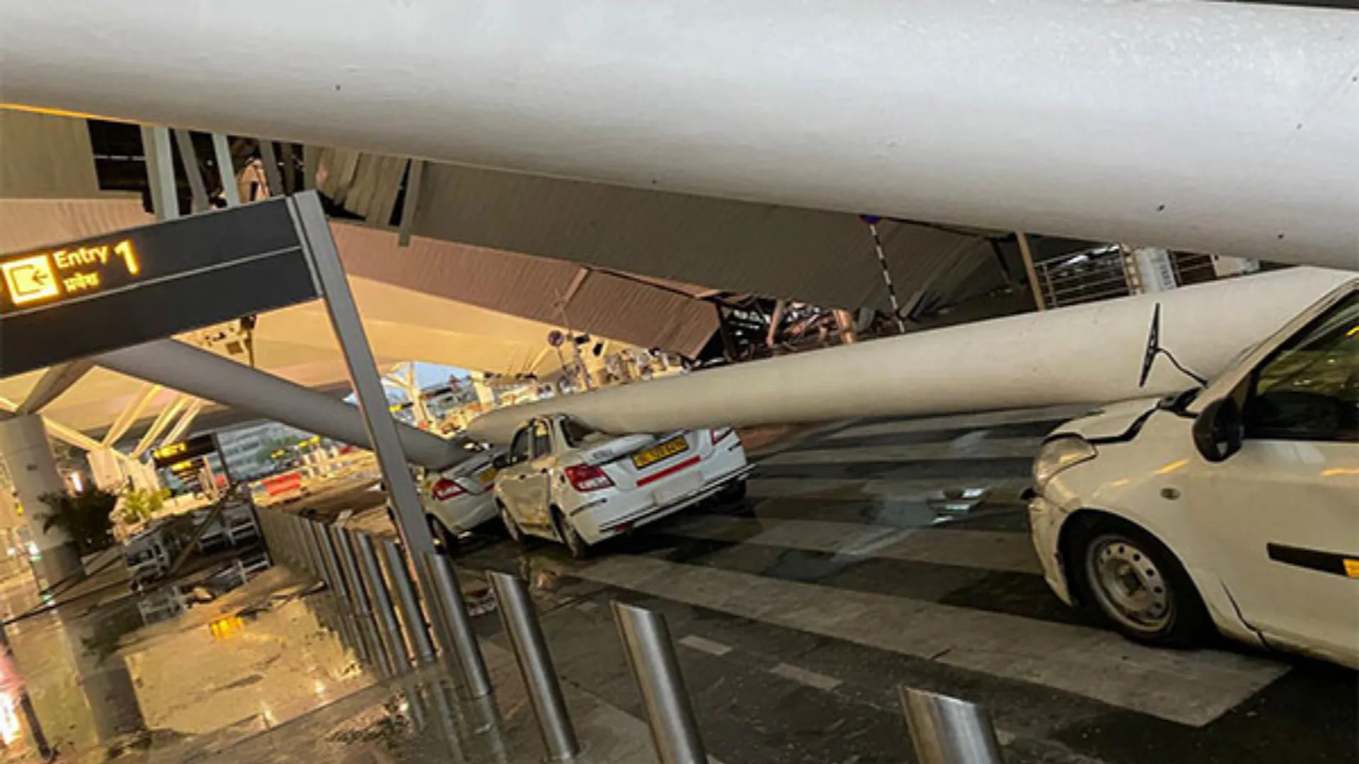 One killed, six injured as roof collapses at Terminal-1 of Delhi airport amid heavy rains