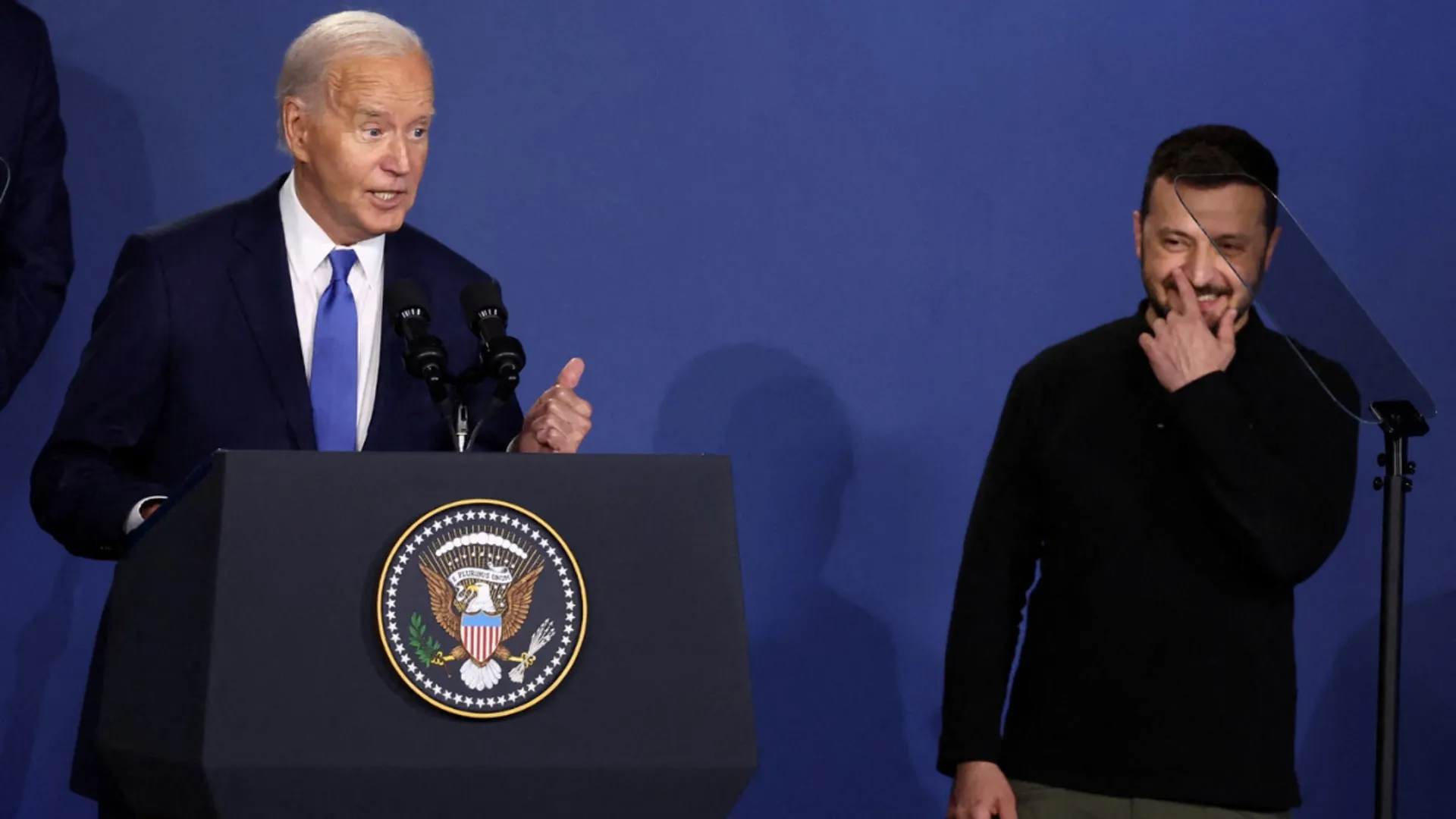 Zelensky laughs off Biden’s Putin blunder at NATO summit: ‘We can overlook some errors’