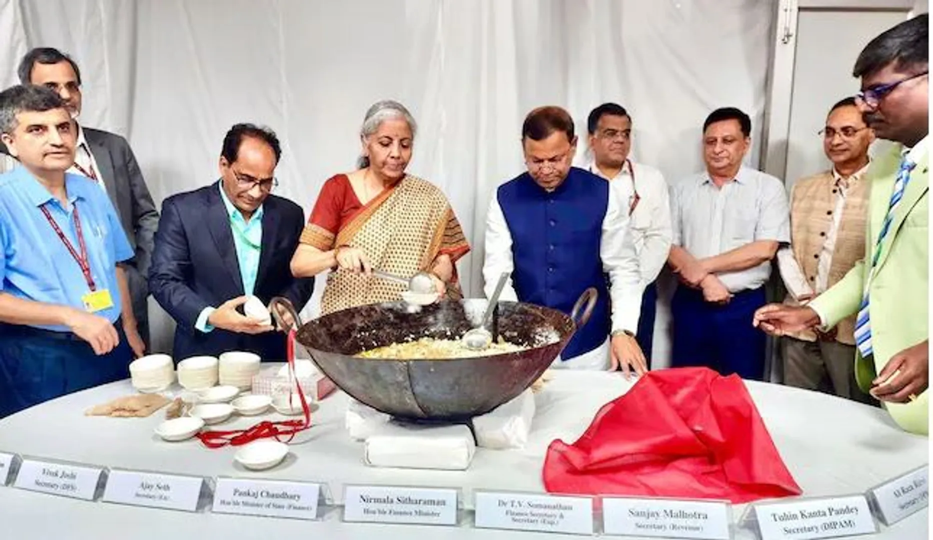 Watch: Indian Finance Minister Nirmala Sitharaman takes part in customary pre-budget ‘Halwa’ ceremony