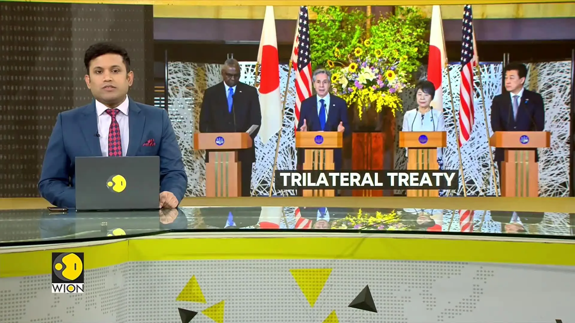 Japan signs a Security Treaty US and South Korea