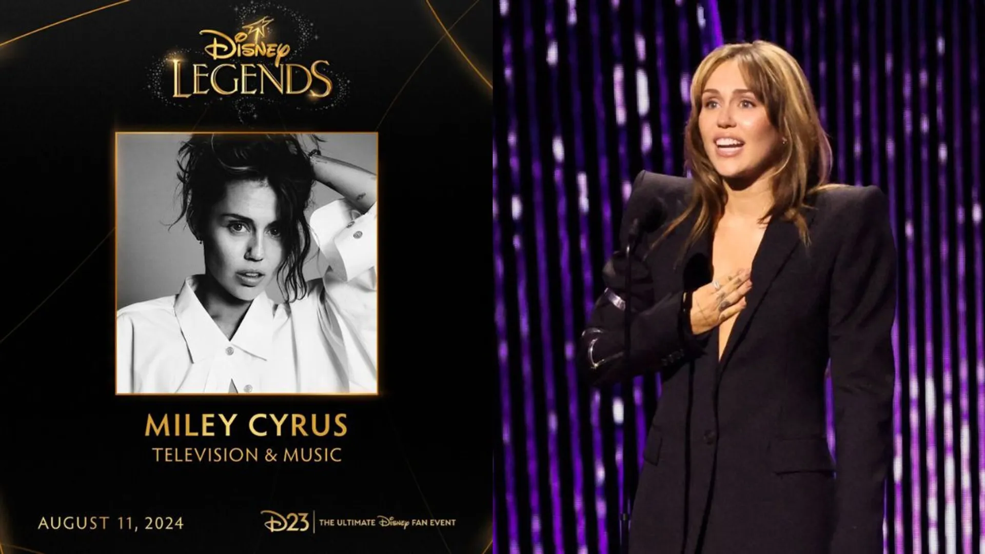 Miley Cyrus breaks into tears as she's honoured as youngest-ever Disney Legend at D23: Watch