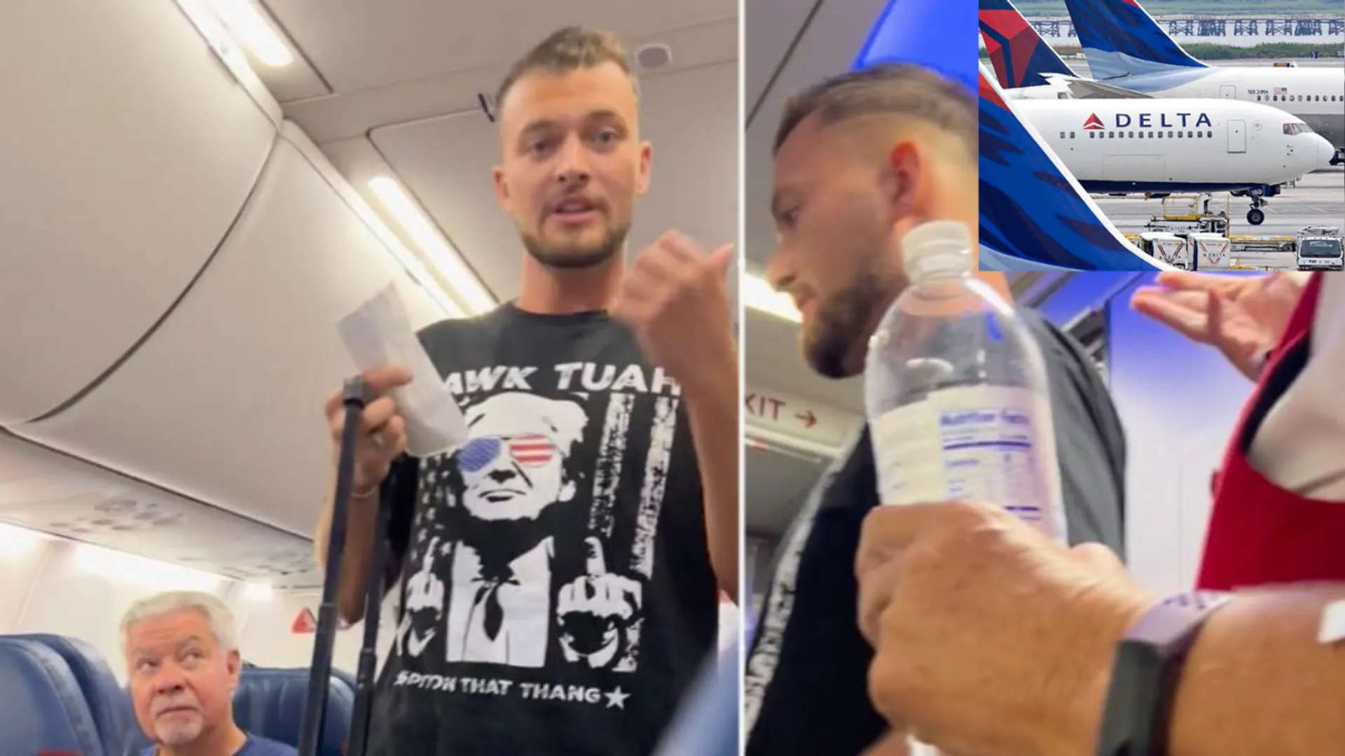 Passenger removed from Delta flight for wearing 'Hawk Tuah' Donald Trump t-shirt