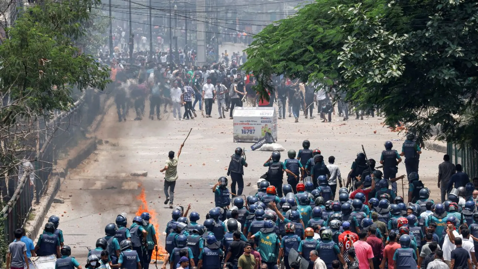 Protest erupts in Bangladesh as students demand president's resignation