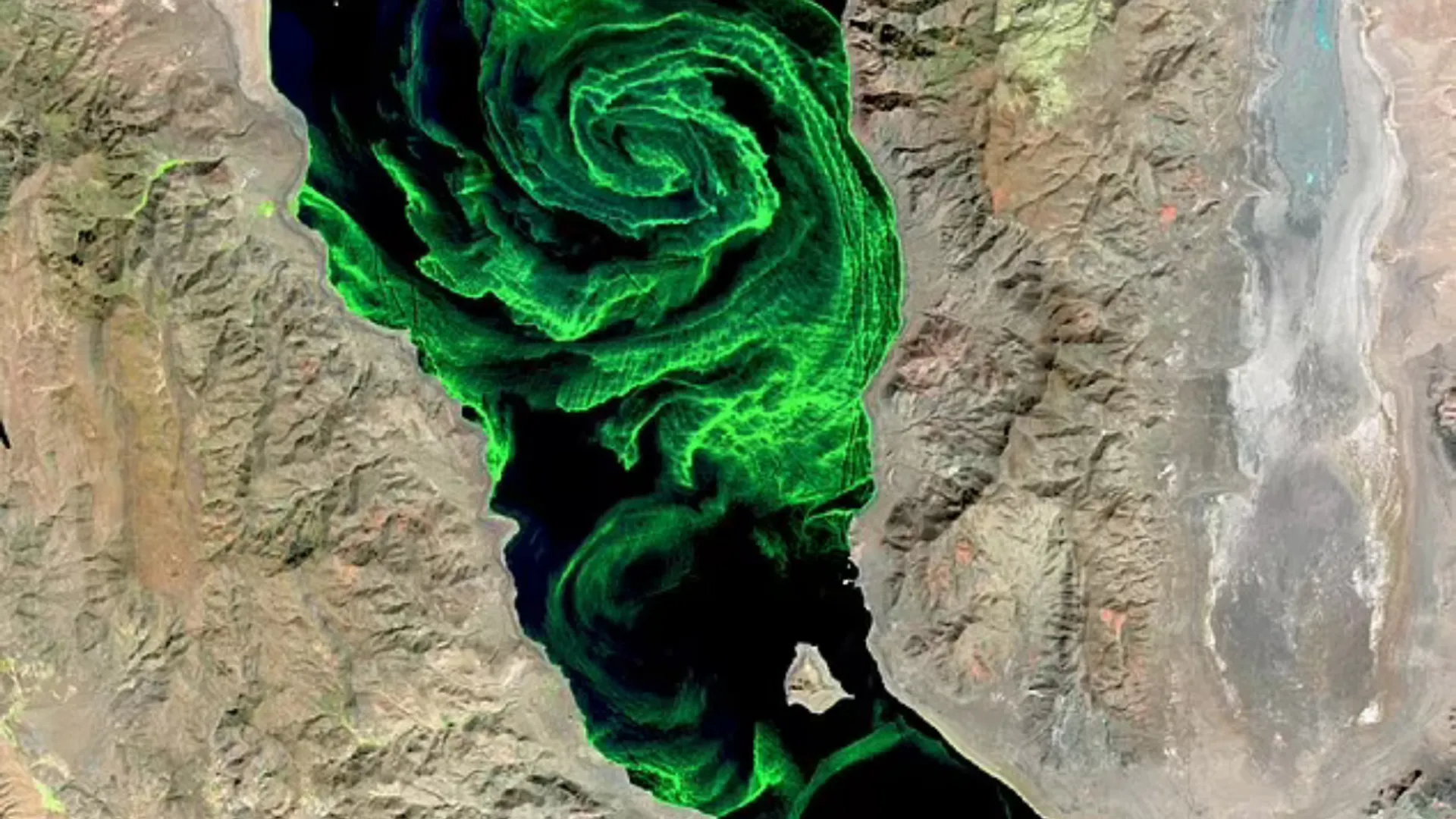NASA captures eerie green swirls from space on Nevada Lake. Here's what it is