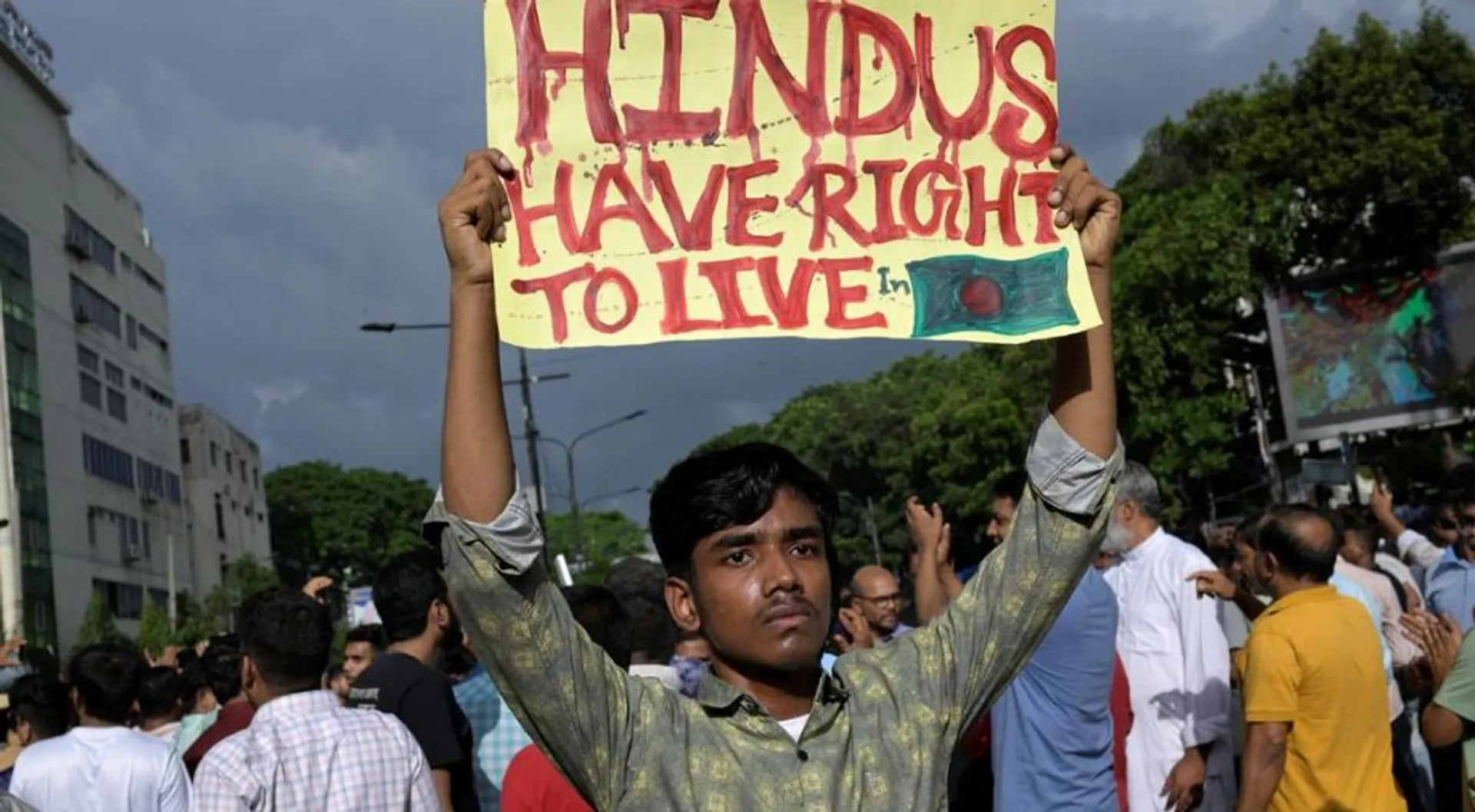 Bangladesh: 19 Hindus booked under sedition laws for hoisting saffron flag, demanding protection