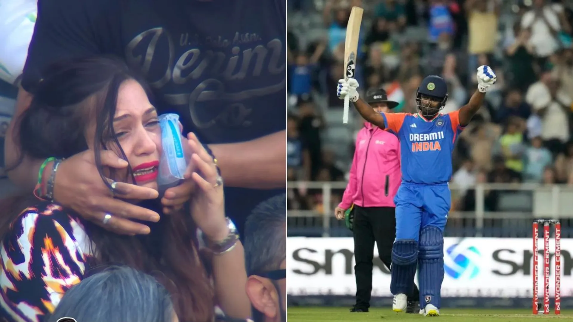 SA v IND, 4th T20I: Female fan inconsolable after Samson's six hits her face, batter apologises - WATCH