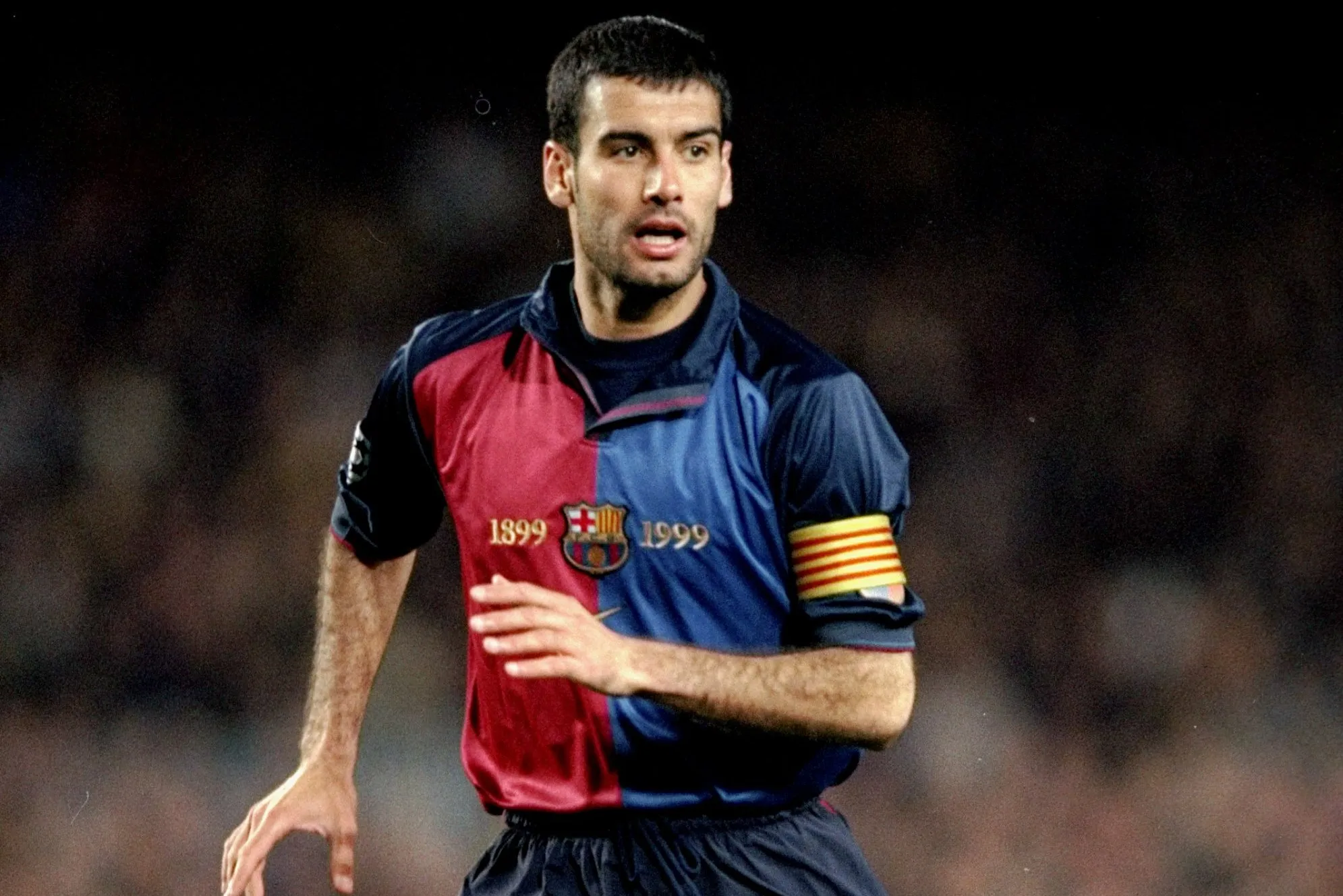 Pep Guardiola in his playing days with Barcelona- Sportz Point.com