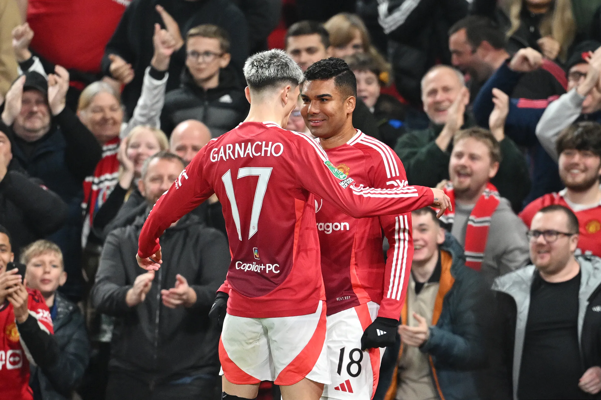 Manchester United Casemiro celebrate a goal in their Carabao fixture against Leicester- Sportz Point.com