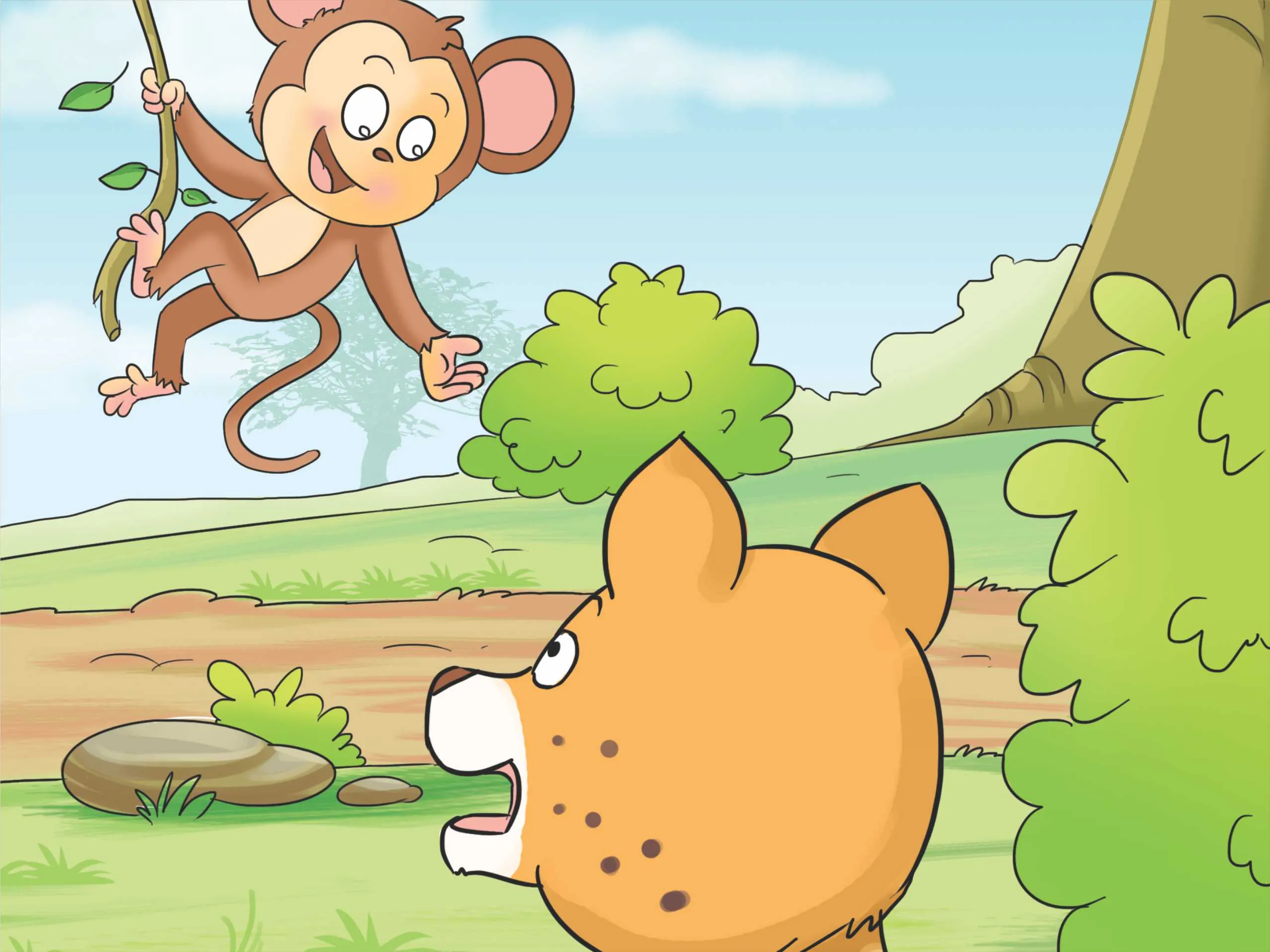 leopard and monkey cartoon image