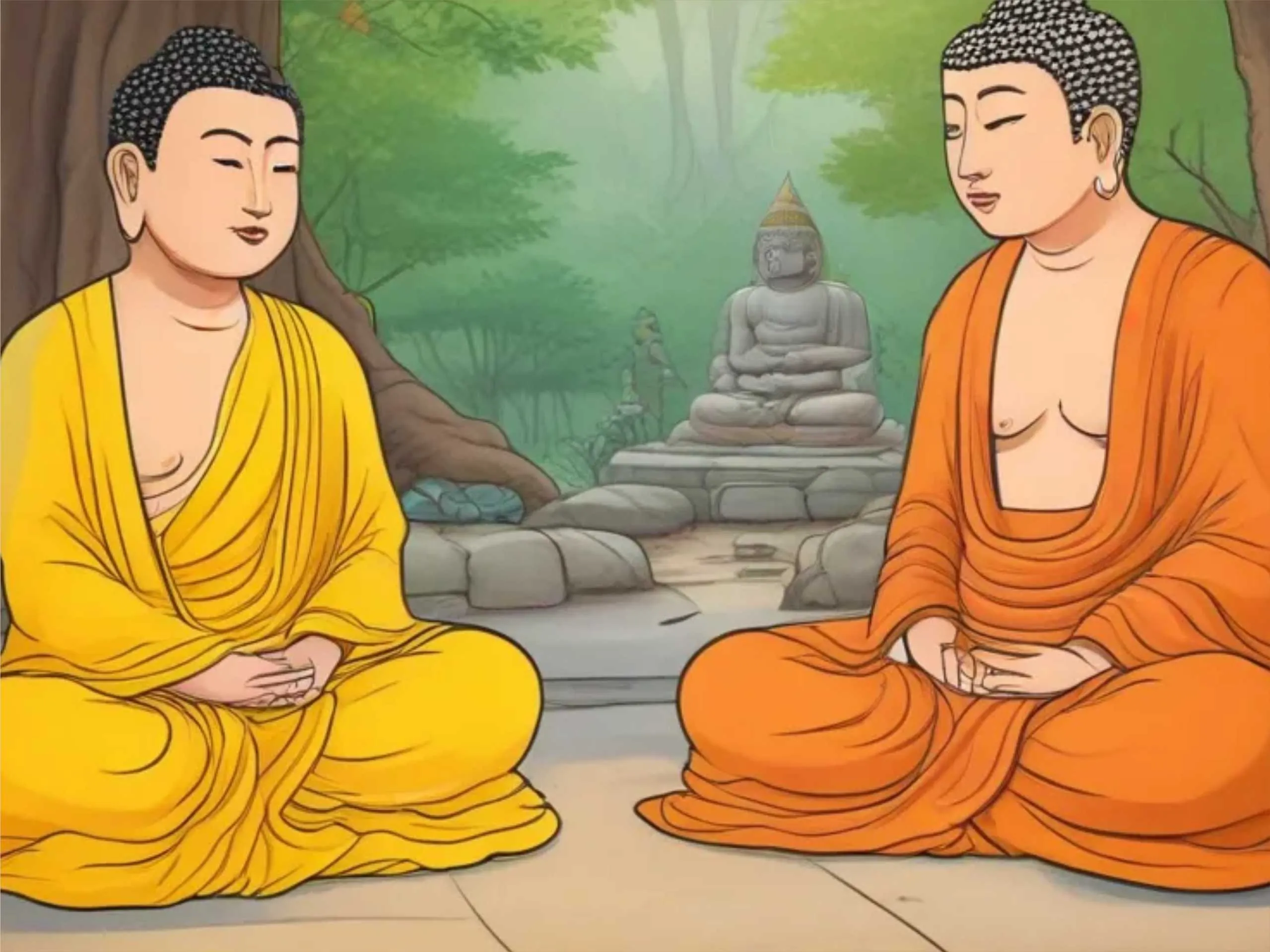 Lord Buddha with his disciple