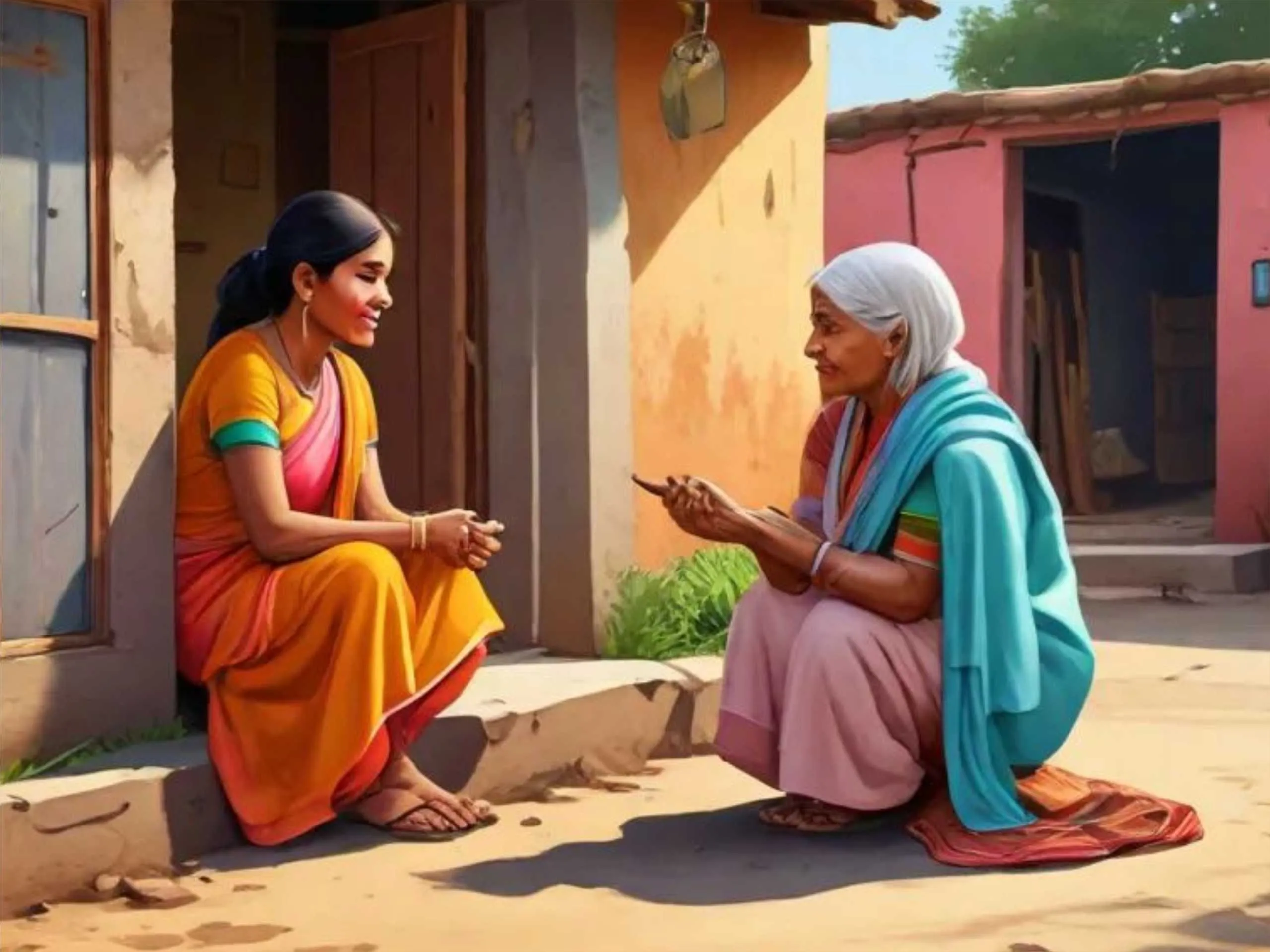 cartoon image of an old indian man 