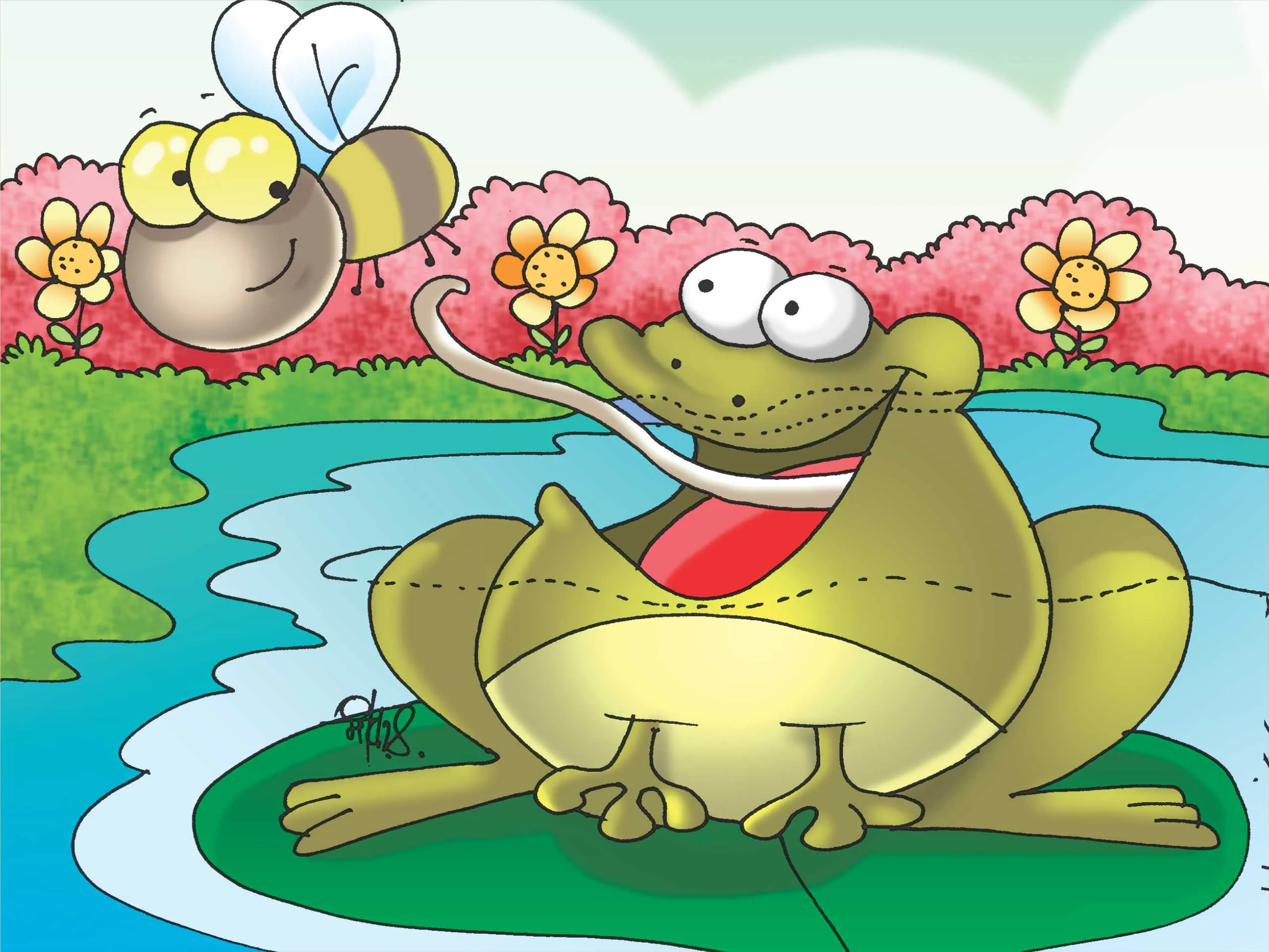 cartoon image of a frog