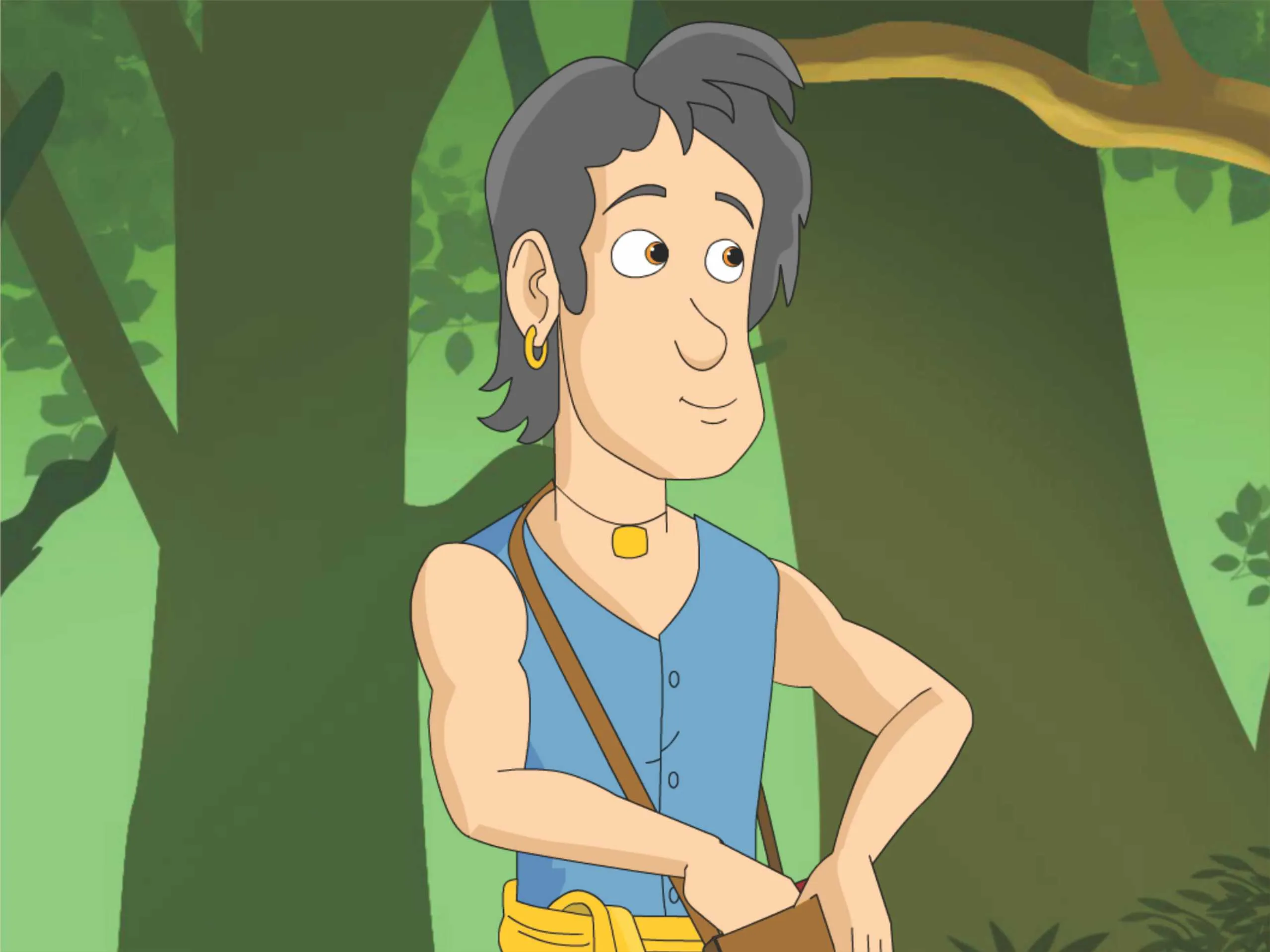 cartoon image of a man in jungle