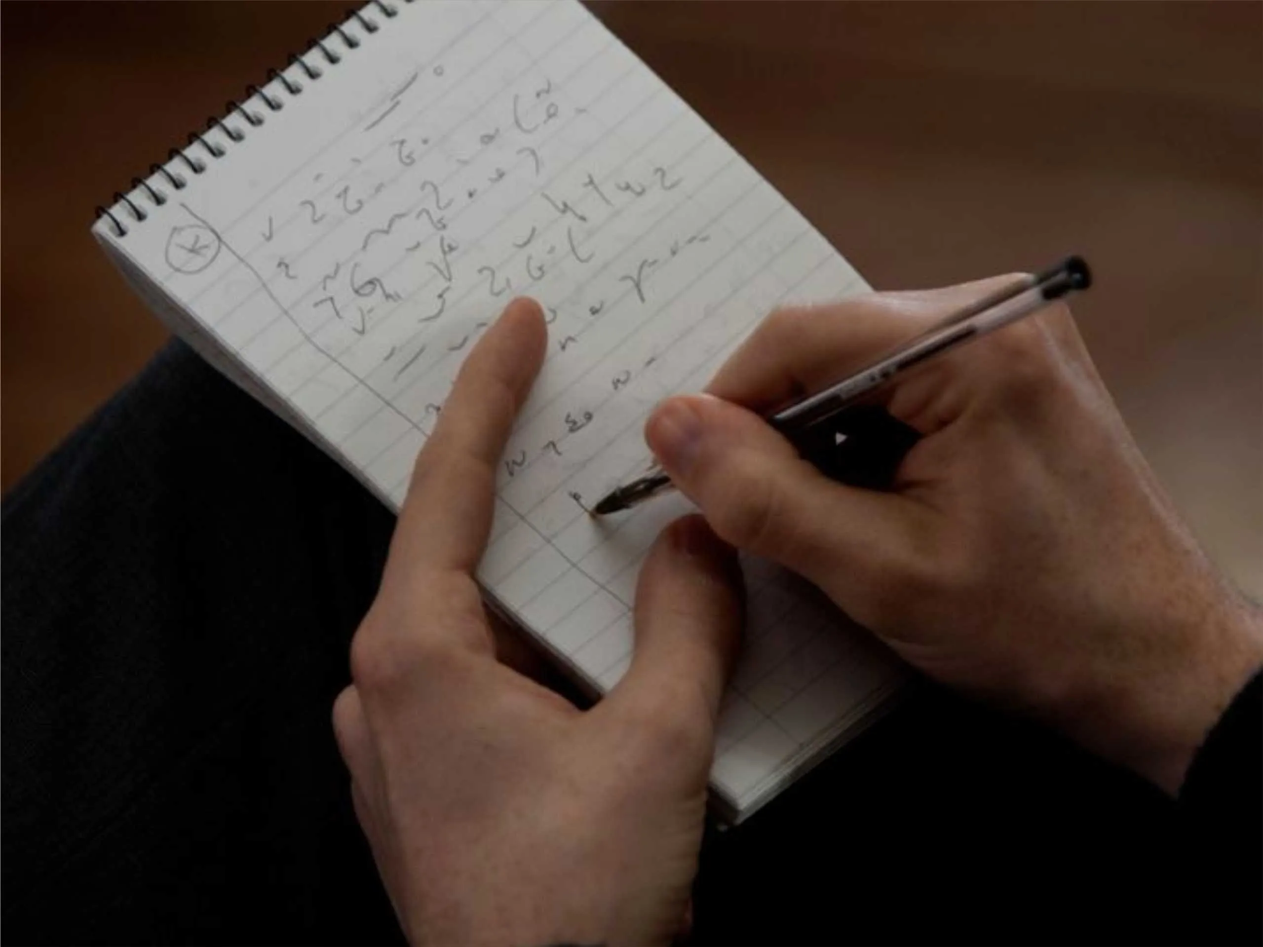 Man Writing in Shorthand