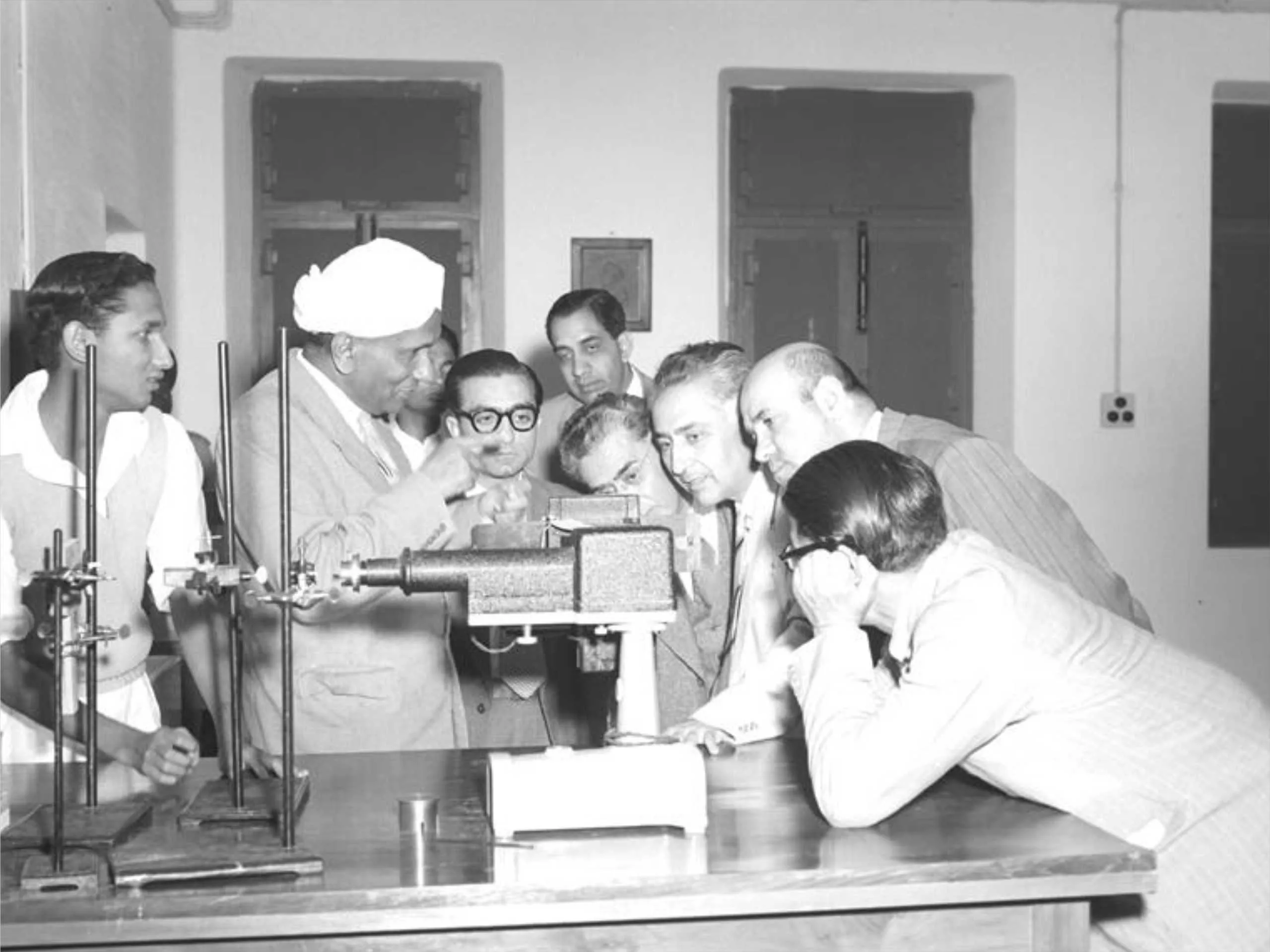 Dr. C.V. Raman in his laboratory