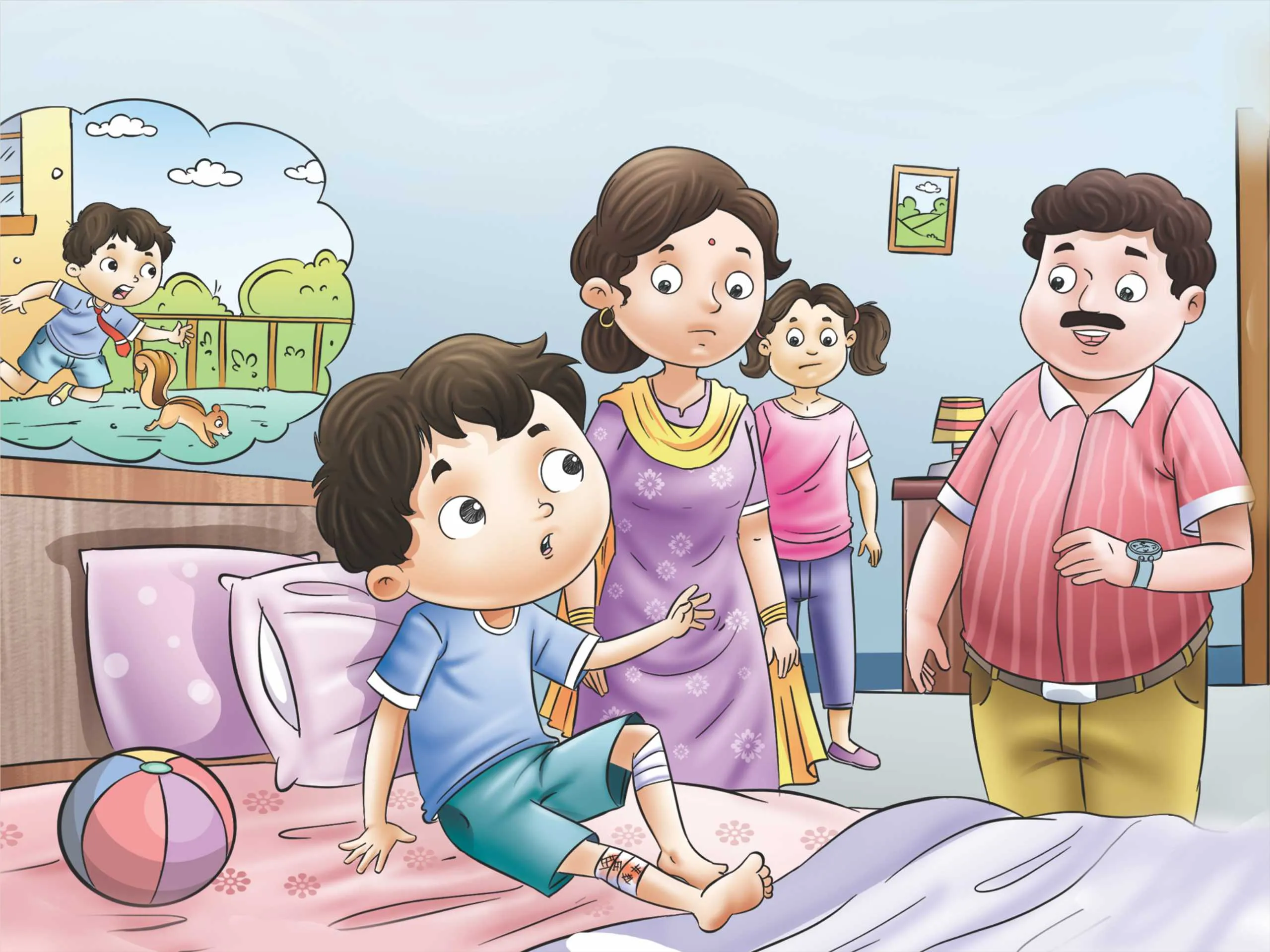 Cartoon image of a family