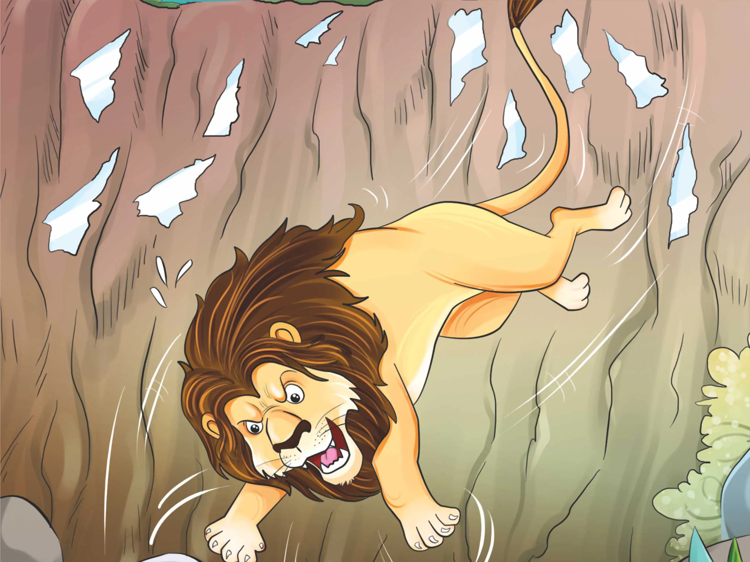 Lion in trap Cartoon image