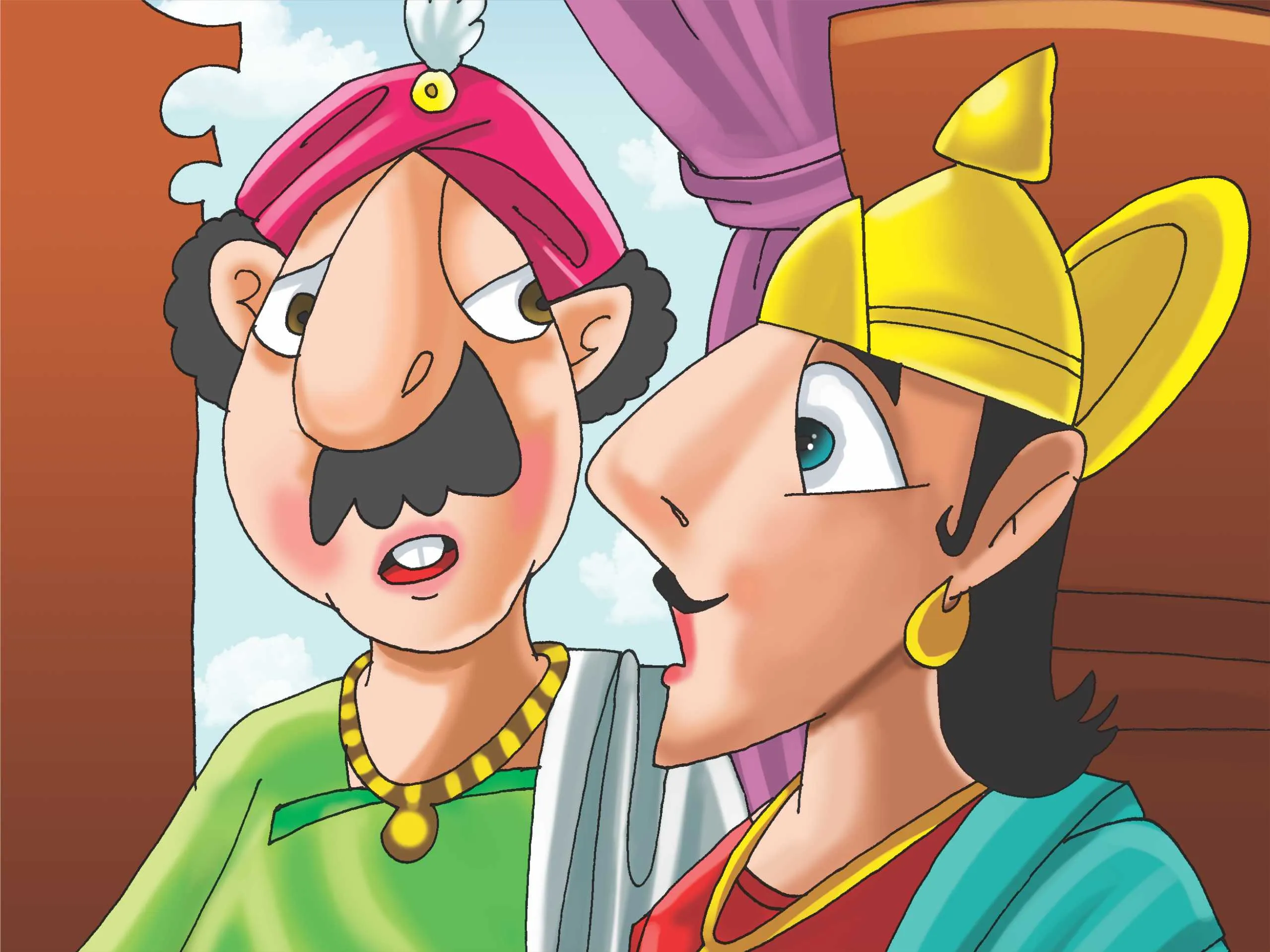 King with Finance Minister cartoon image