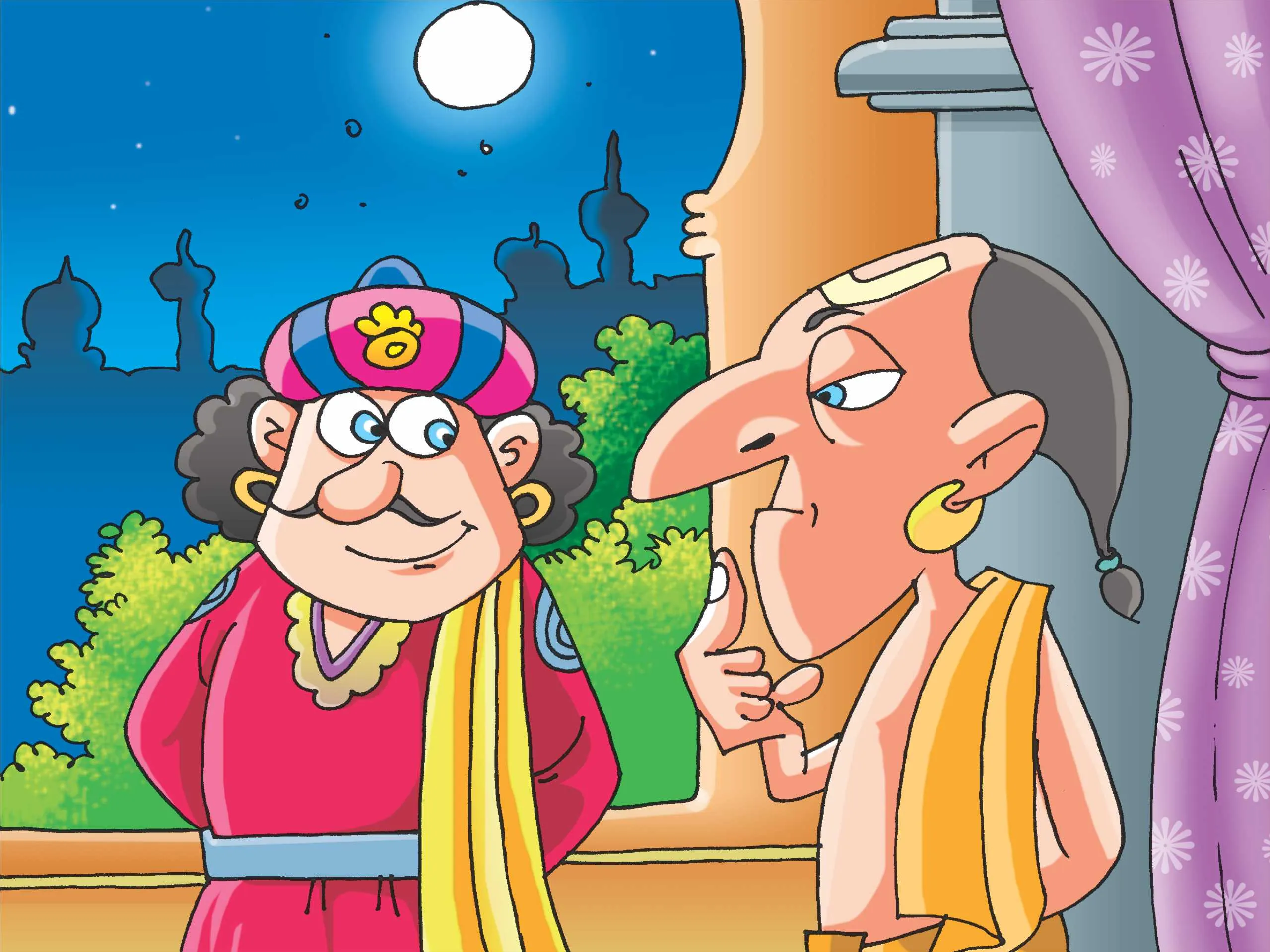 Brahmin with king cartoon image