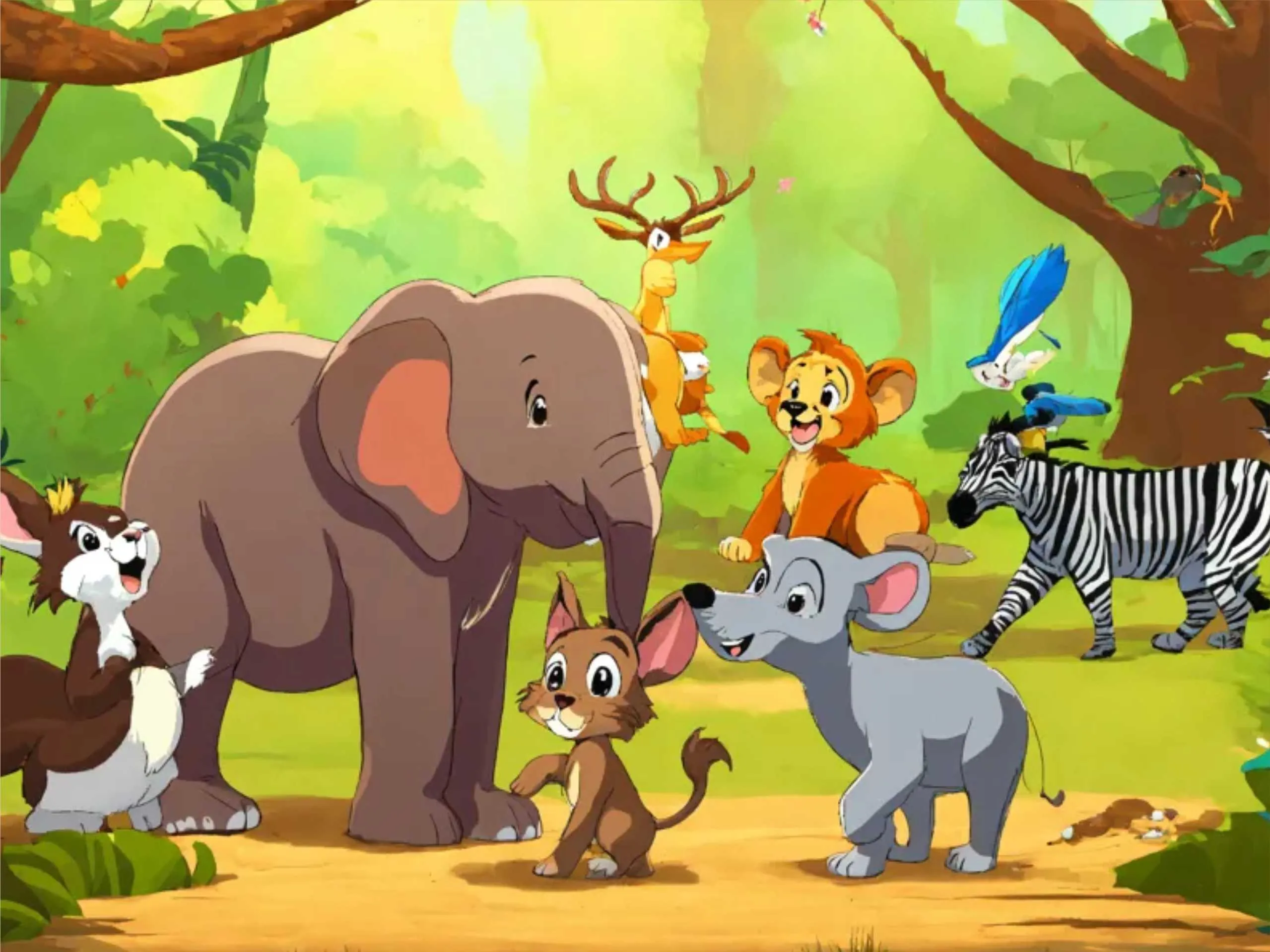 Jungle animals cartoon image