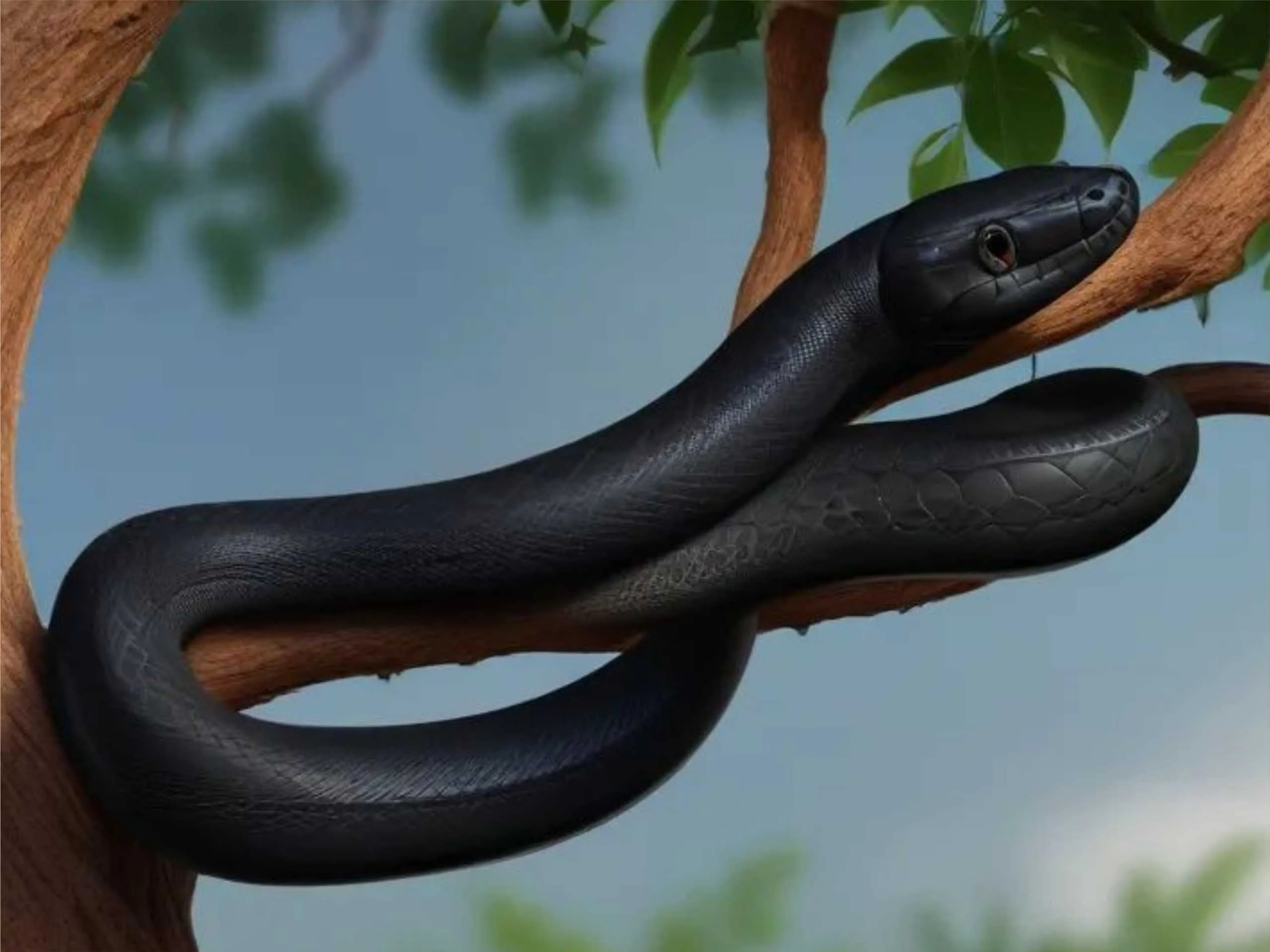 snake on a tree cartoon image