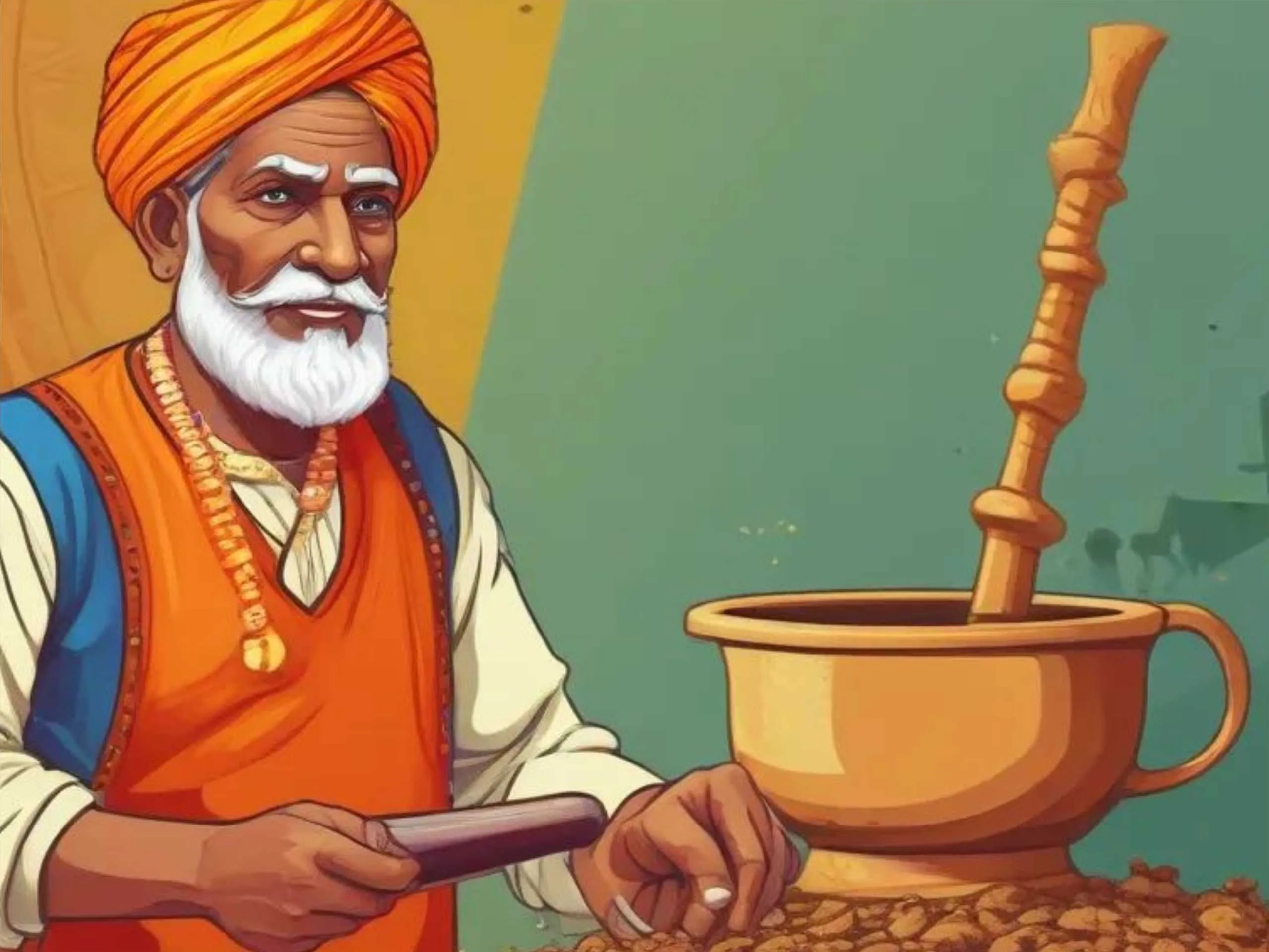 cartoon image of indian farmer 