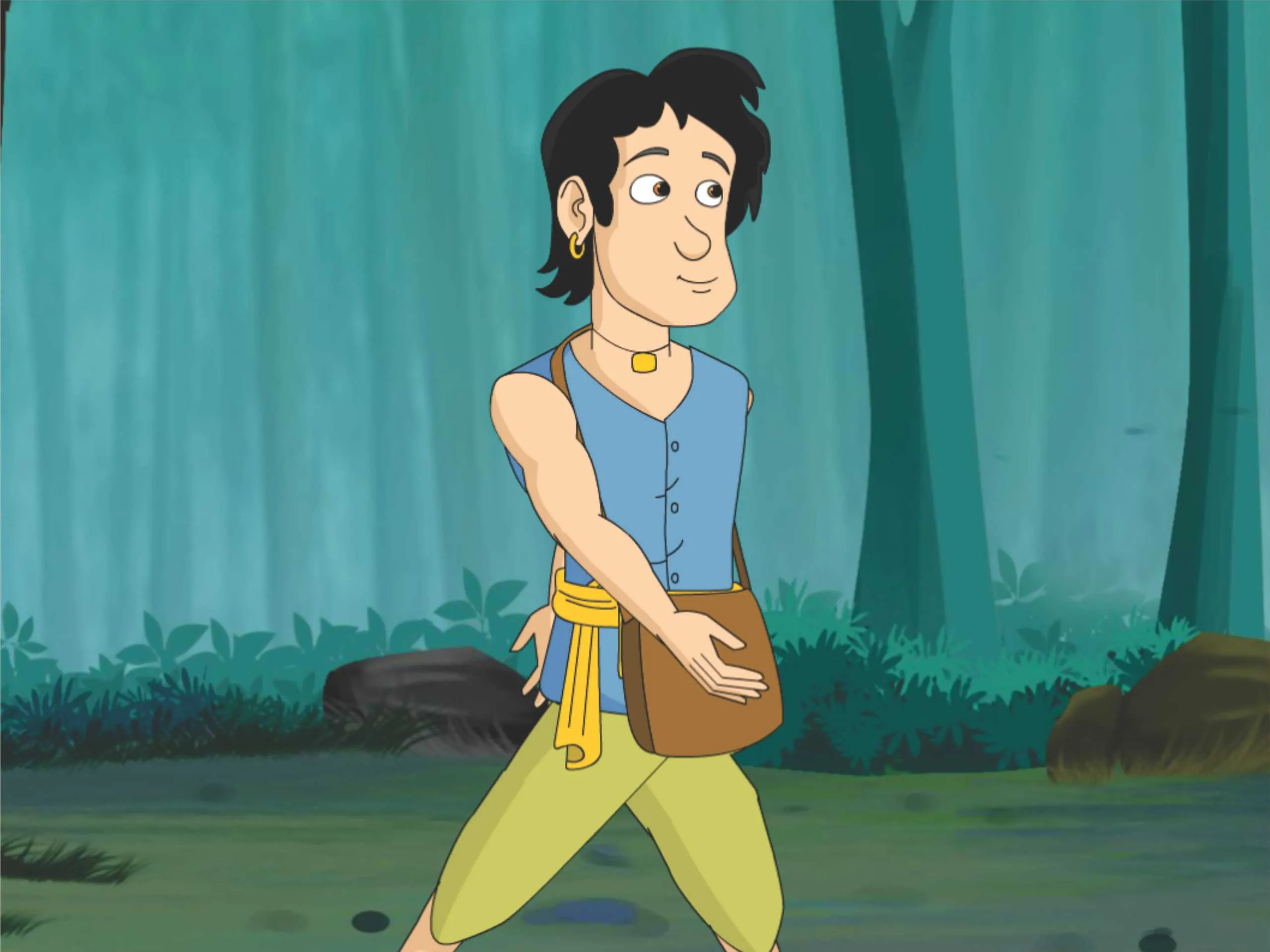 cartoon image of a man in jungle