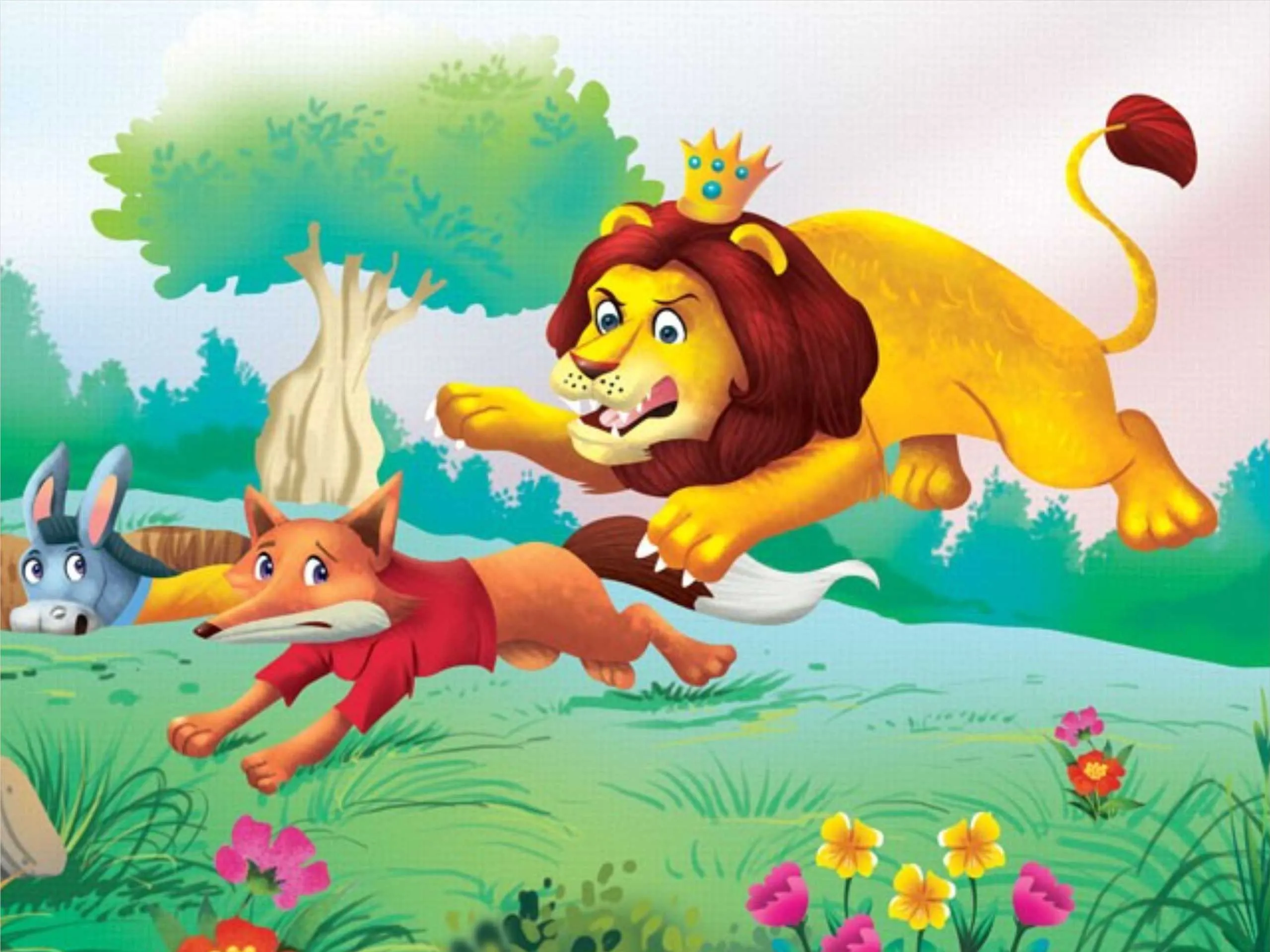 Fox and Lion cartoon image