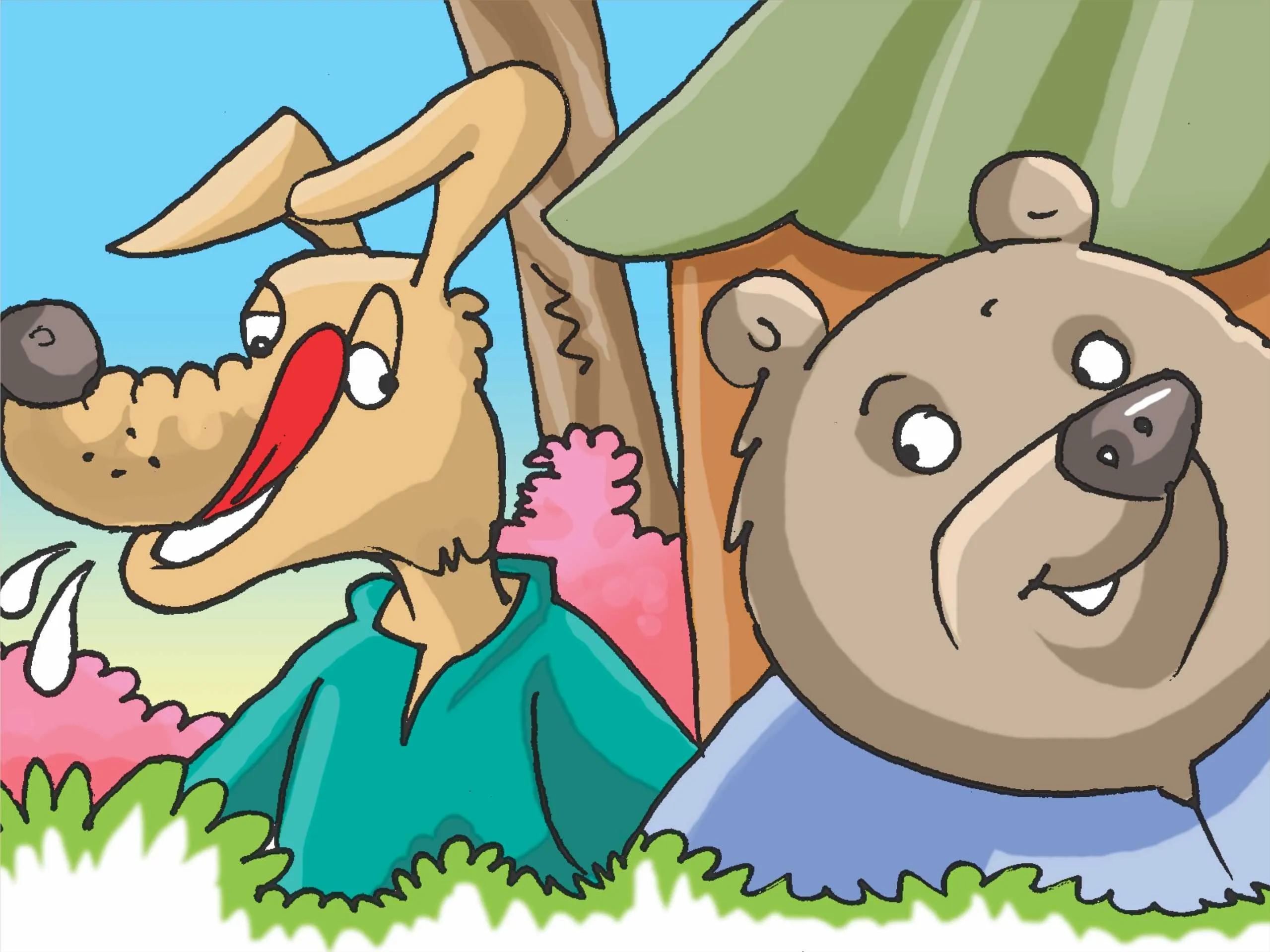 Fox And Bear Cartoon Image
