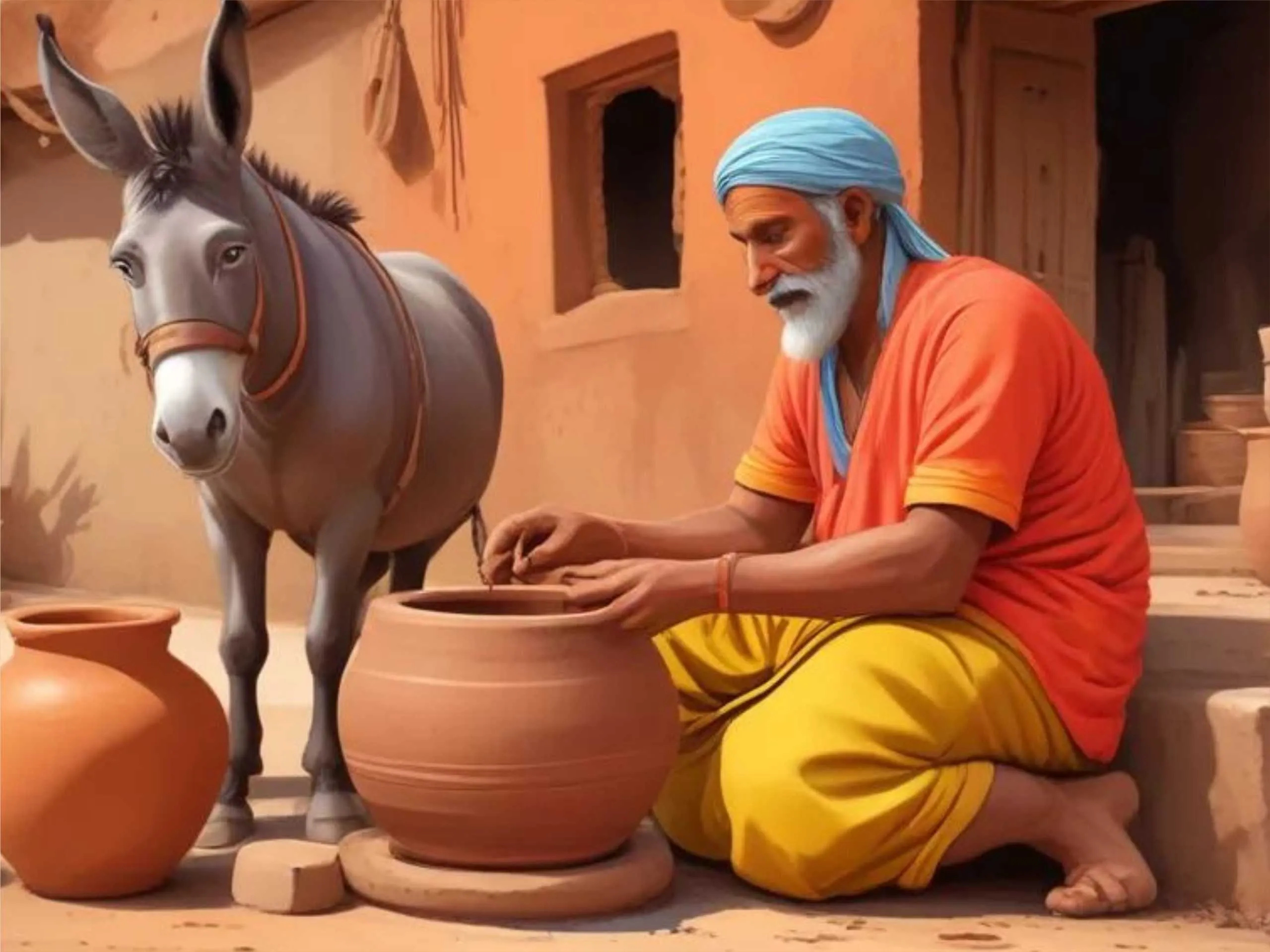 cartoon image of an Indian Potter 