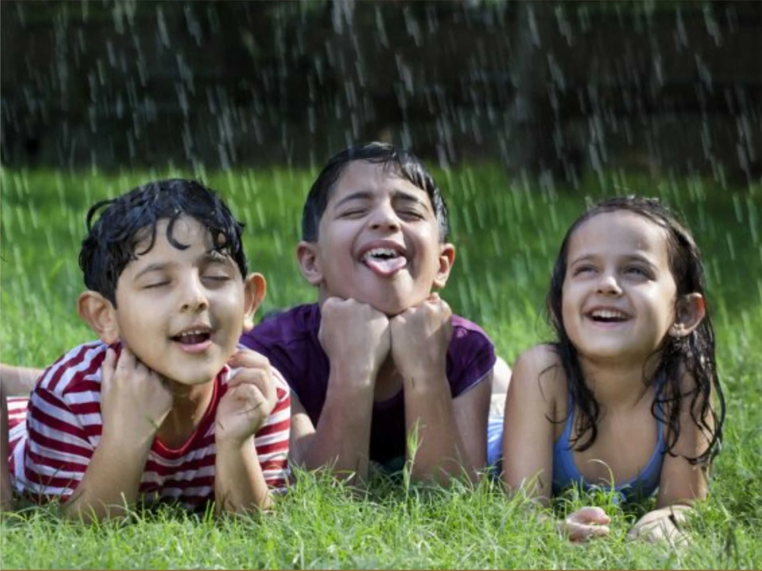image of a kid playing in rain