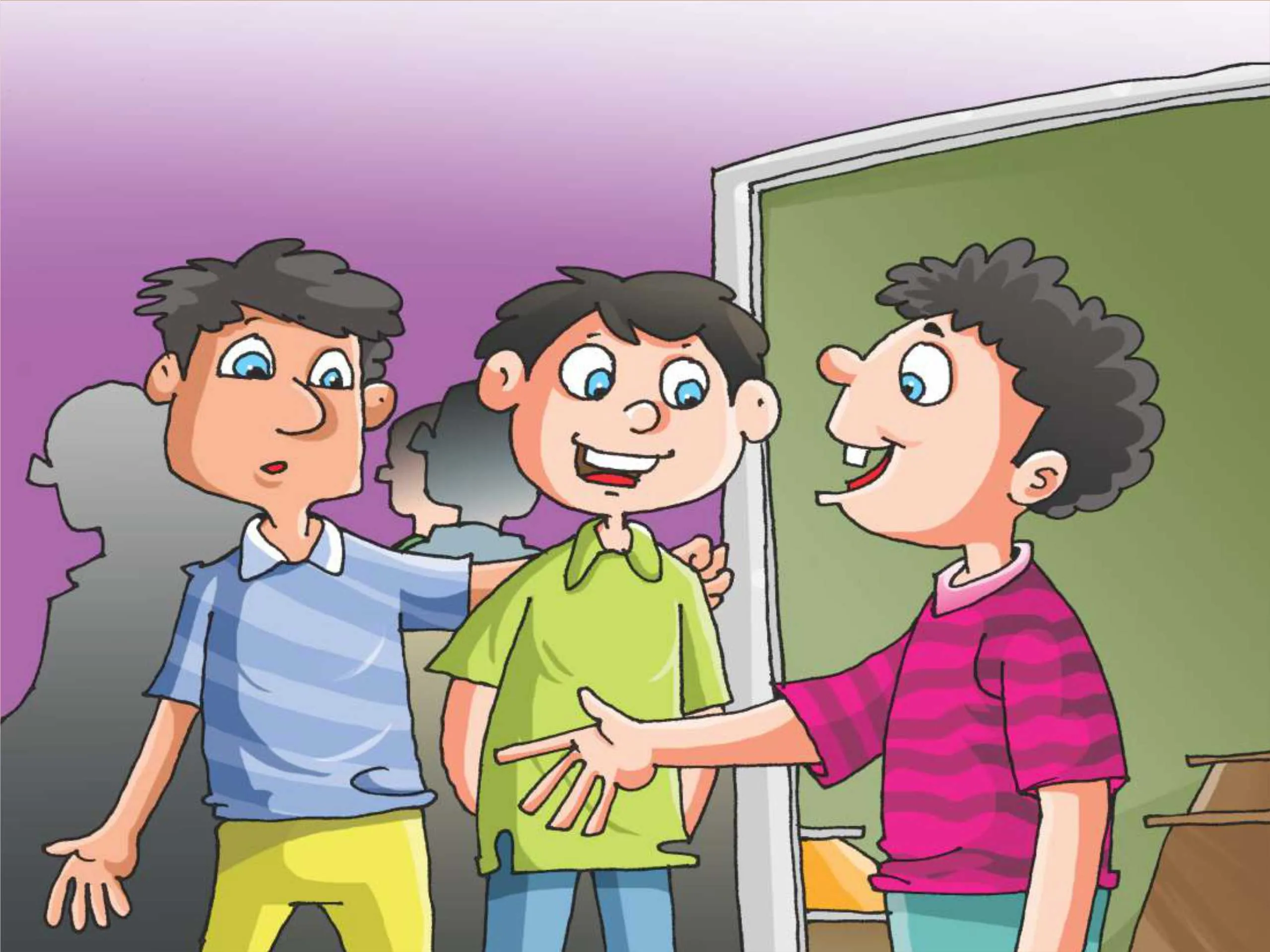 Three kids cartoon image