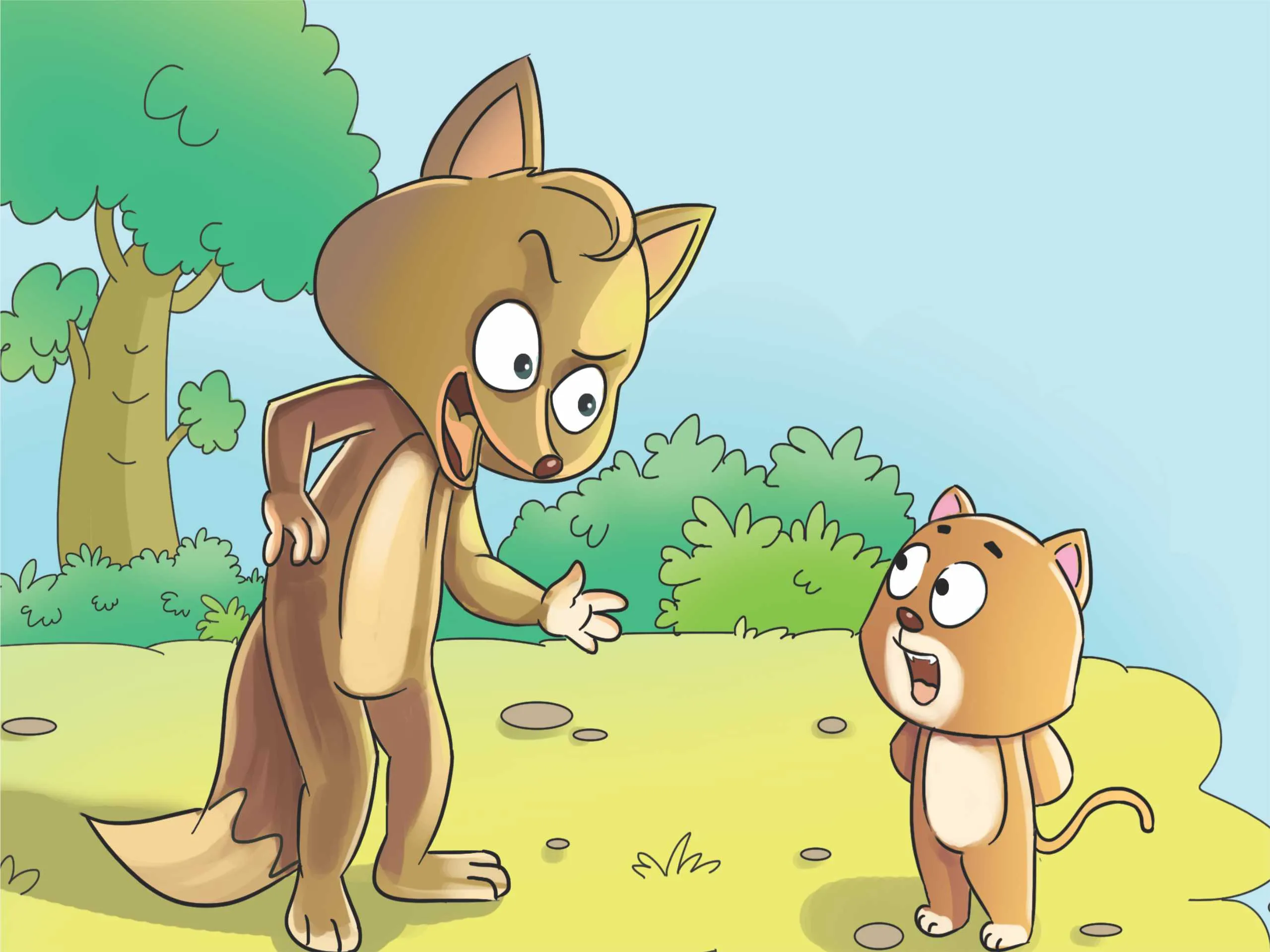 jackal and cub cartoon image