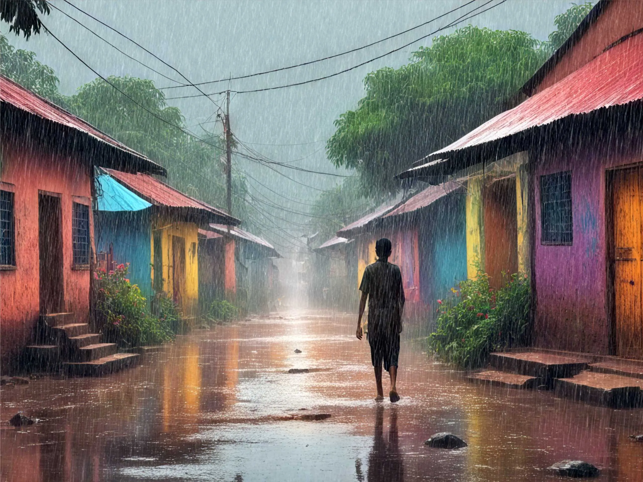 cartoon image of a village