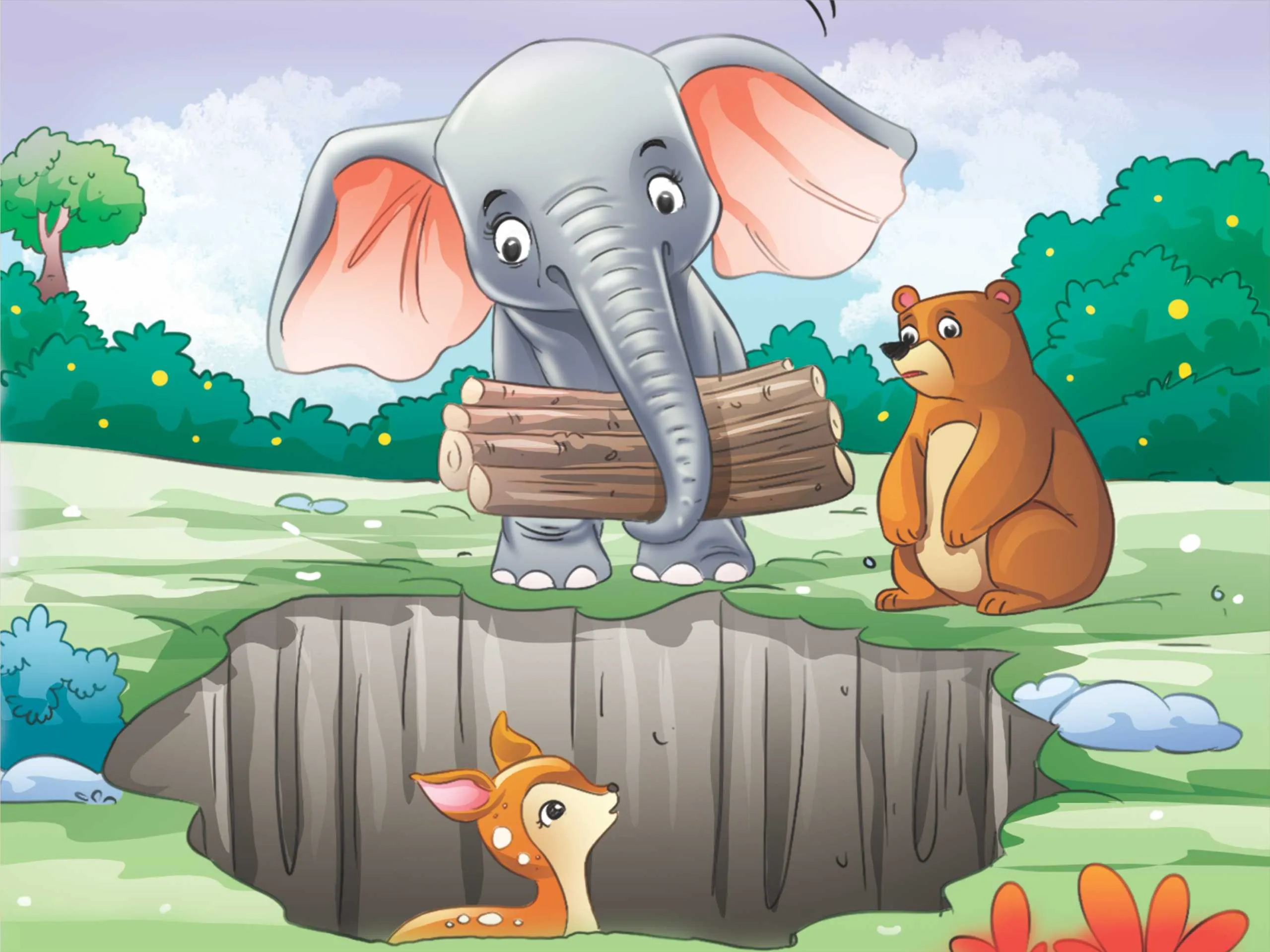 cartoon image of elephant and bear
