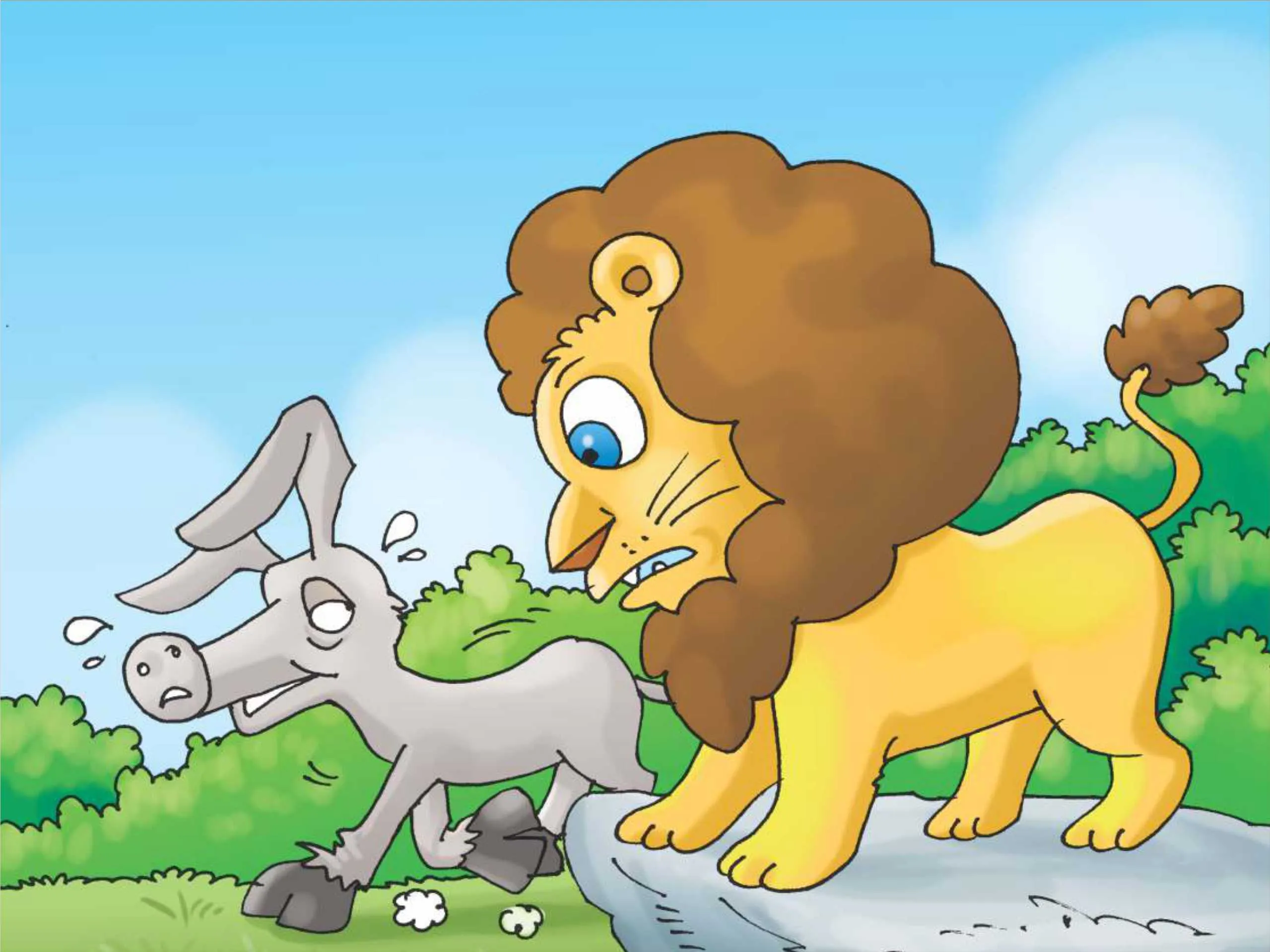 Lion with a donkey cartoon image