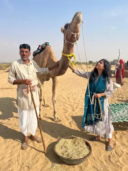 Aakriti Srivastava with a Rabari. Pic: Bahula Naturals