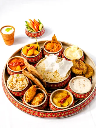Navratri thali at Courtyard by Marriott Aravali Resort