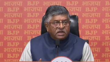 Ravi Shankar Prasad addressing the press conference