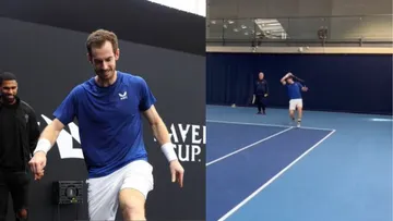 WATCH: Andy Murray back in training after suffering devastating ankle injury just a month ago in Miami
