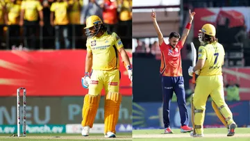 'Take a bow, Harshal Patel' - Fans react as MS Dhoni gets dismissed on golden duck for first time in IPL 2024